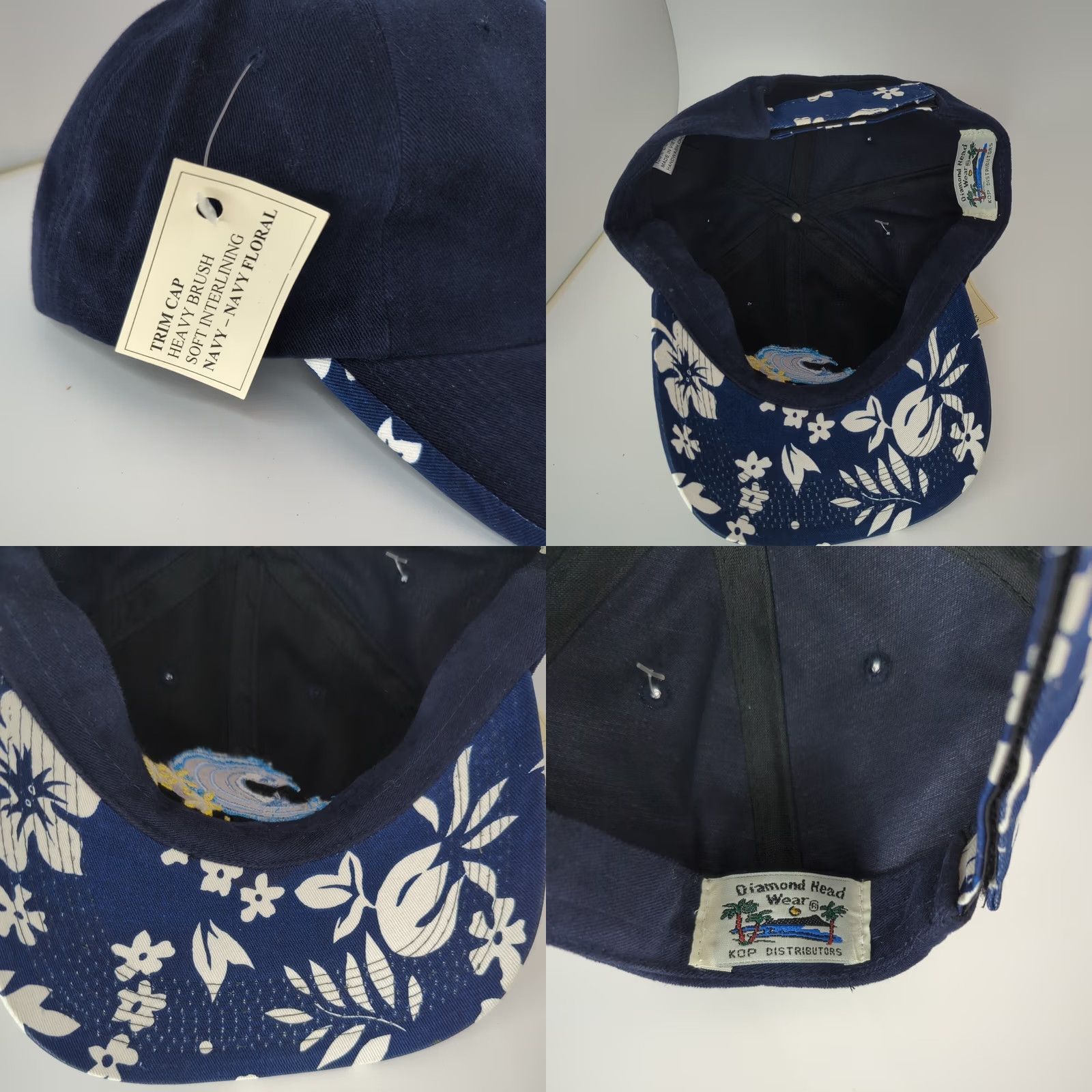 Vintage VINTAGE Loop Hawaii Ball Cap Hat Floral Embroidered Diamond Head Blue Adjustable Cotton Canvas Men Baseball Cap USA Theme Size ONE SIZE - 8 Thumbnail