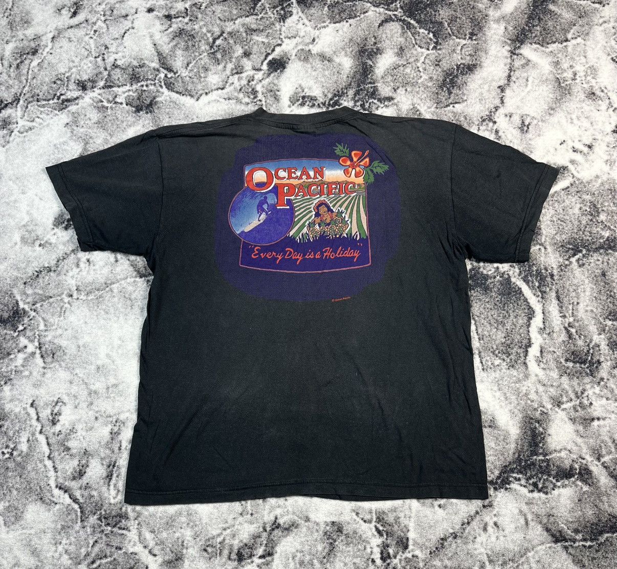 Ocean Pacific Vintage Ocean Pacific Surf Graphic Tee Distressed Fade Size US L / EU 52-54 / 3 - 1 Thumbnail