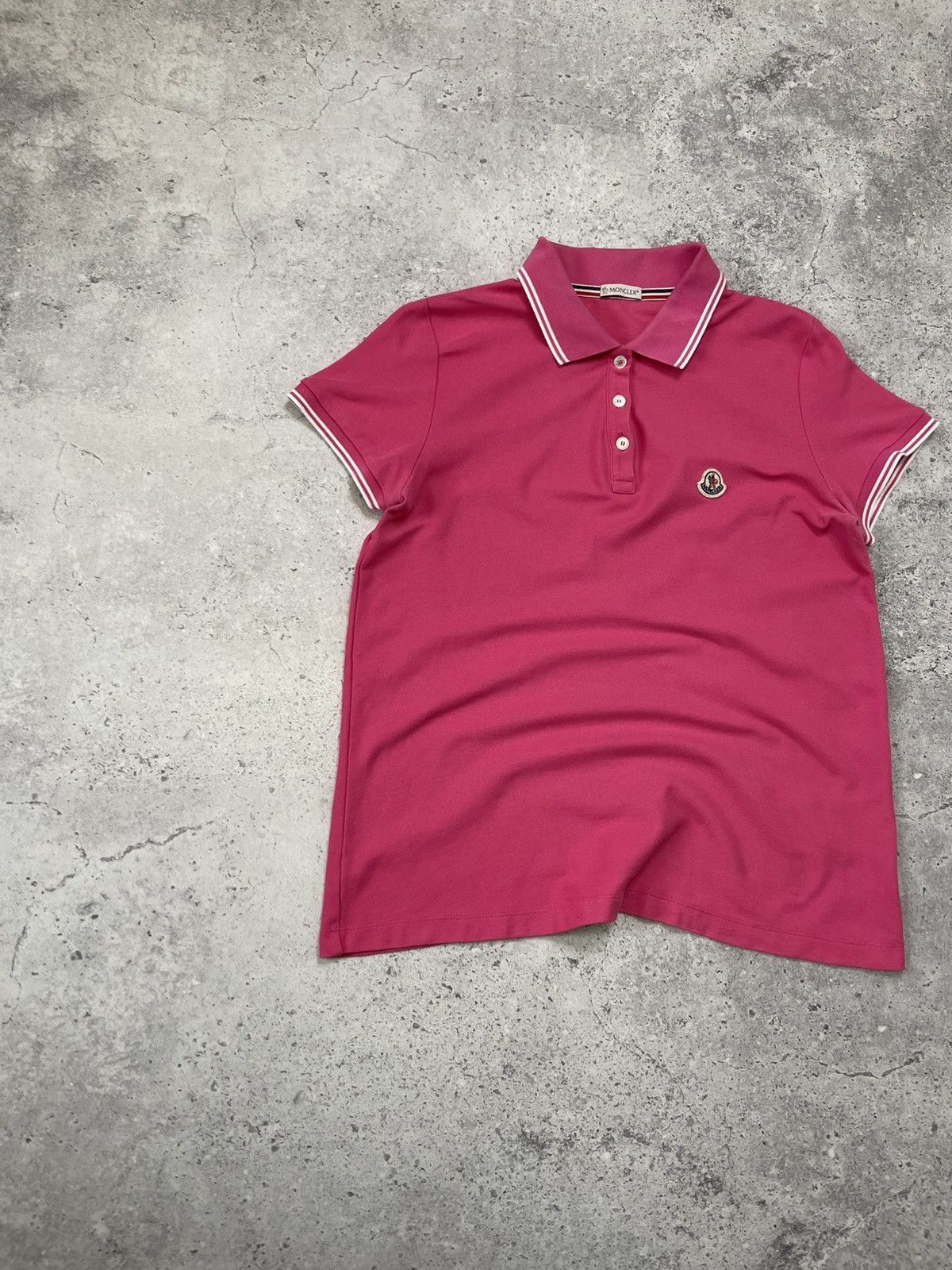 Moncler Moncler Women's Pink Maglia Polo Manica Corta T-shirt Size L Size L / US 10 / IT 46 - 3 Thumbnail
