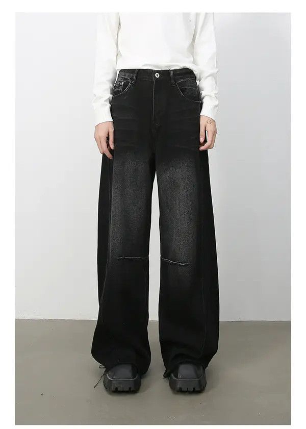 VIBE American trendy street patchwork men's straight loose jeans Size US 32 / EU 48 - 6 Thumbnail