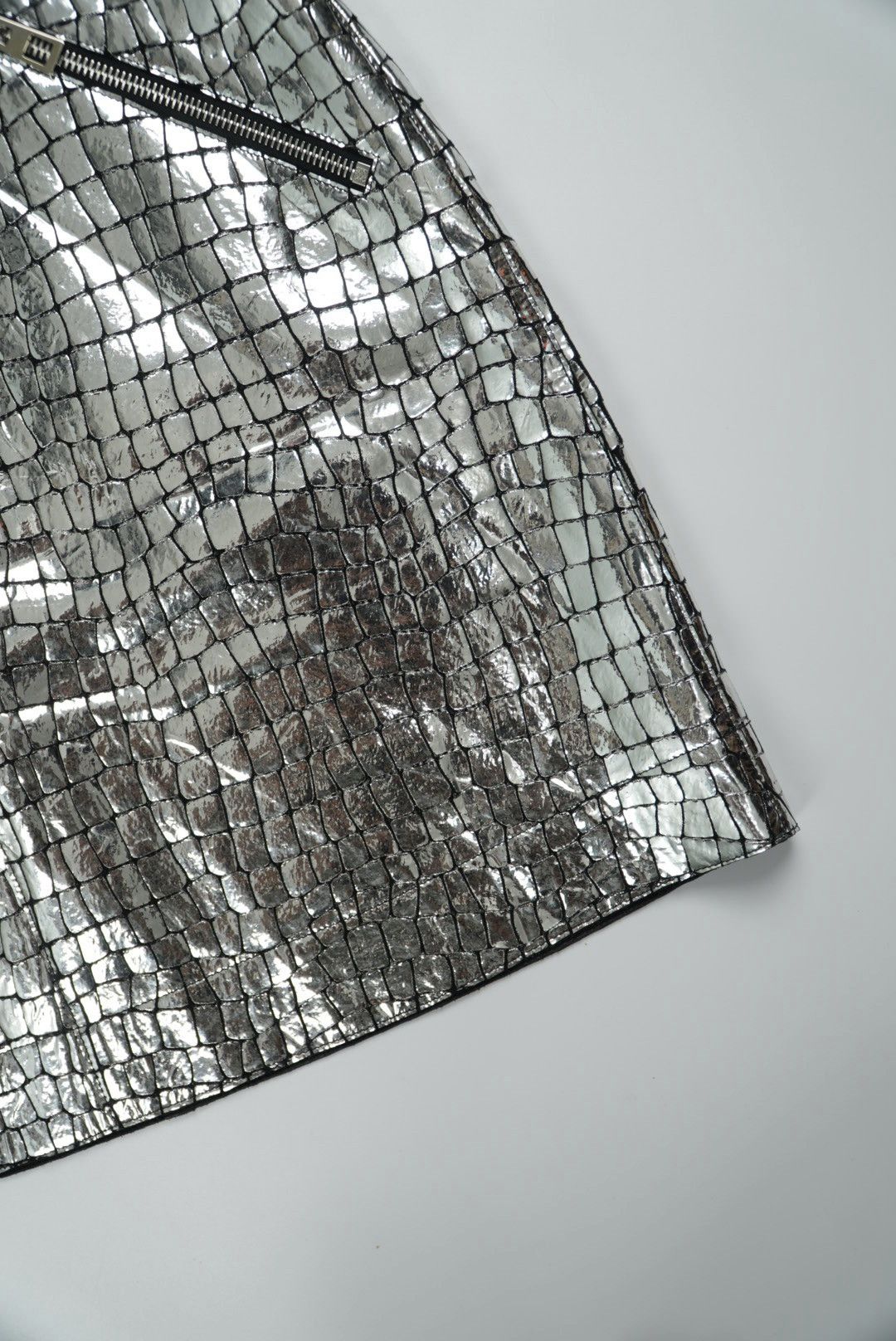 Loewe Loewe Silver Croc Skirt Size 28" / US 6 / IT 42 - 6 Thumbnail