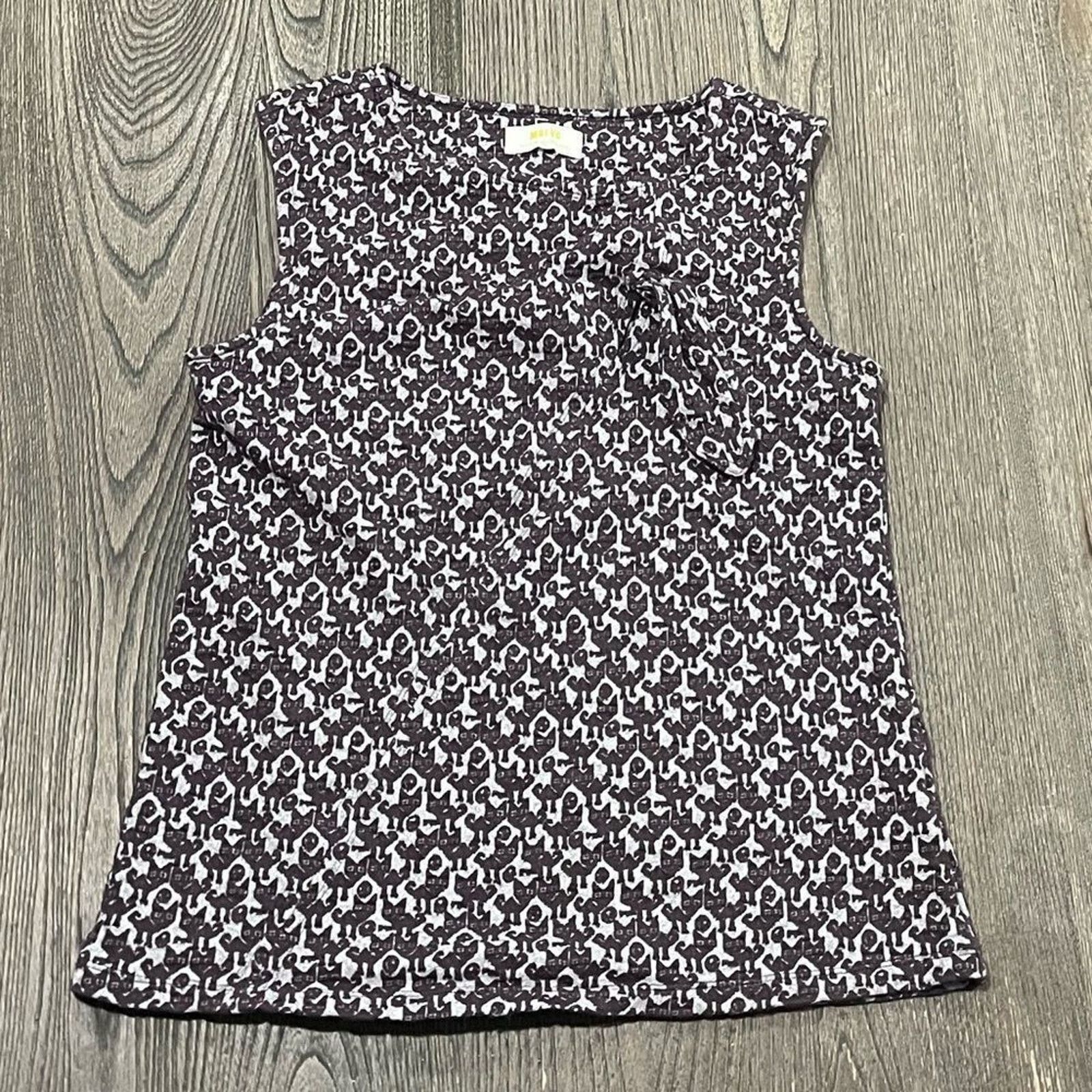 Vintage Maeve Anthropologie Brown Printed Tank Top Cotton Size S Size S / US 4 / IT 40 - 1 Thumbnail