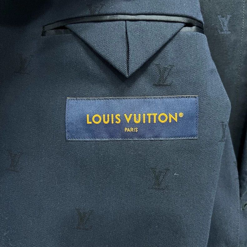 Louis Vuitton Louis Vuitton 24 Tyler Signature Navy Full Print blazer Size 54R - 5 Thumbnail
