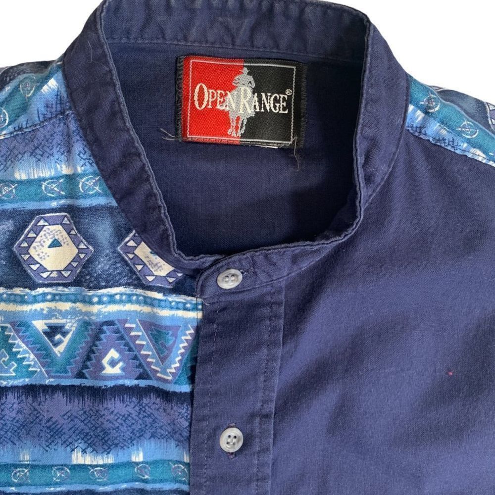 Vintage Vintage Open Range Southwestern Patchwork Button-Up Shirt Ma Size US M / EU 48-50 / 2 - 3 Thumbnail