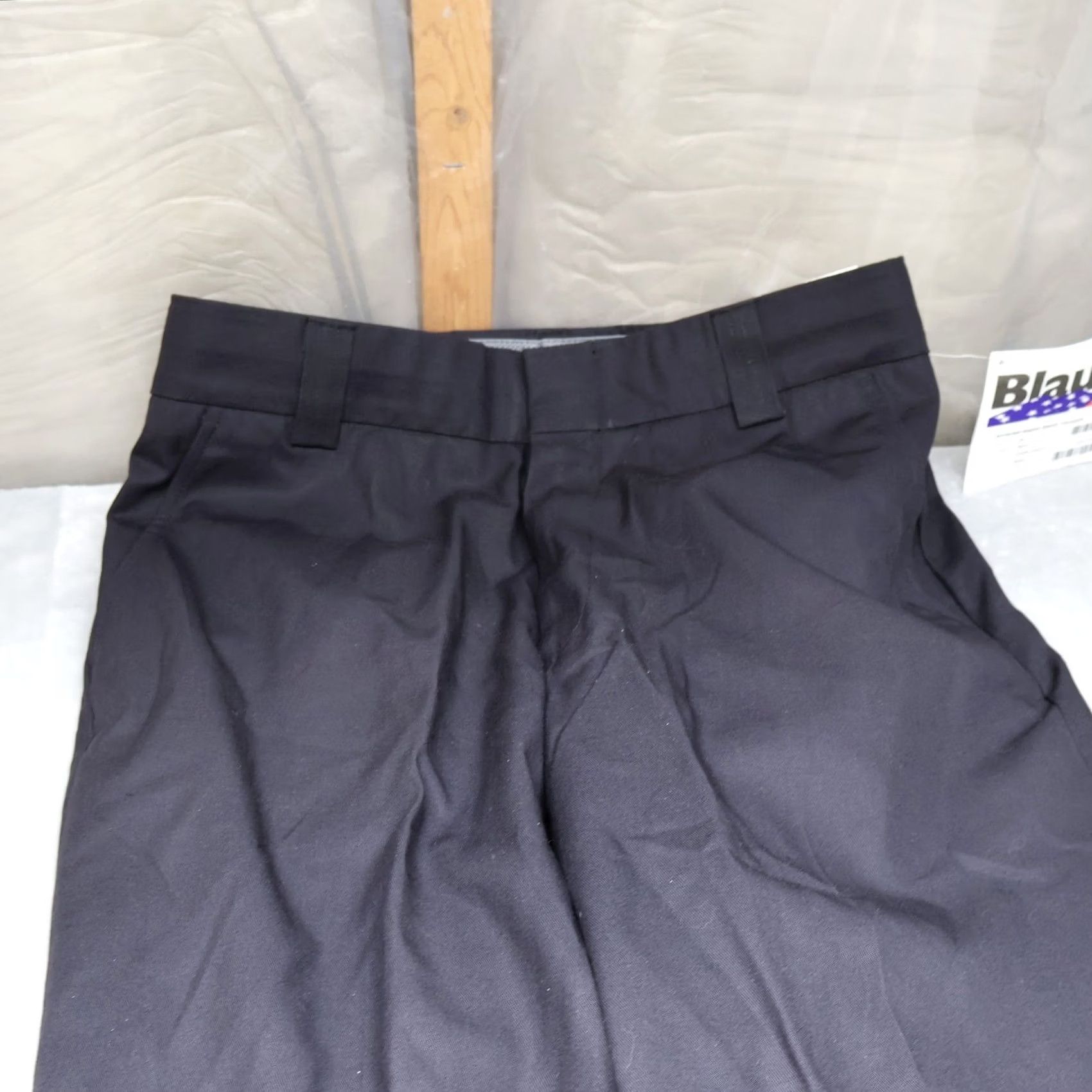 Vintage Blauer Pants Men 32x39 Black Dress Pants Flat Front 4 Pocket Rayon Blend Uniform NEW Size US 32 / EU 48 - 3 Thumbnail