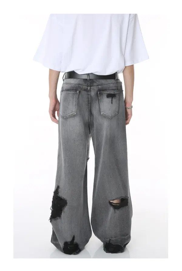 Japanese Brand American high street hip hop straight ripped jeans Size US 33 - 2 Thumbnail