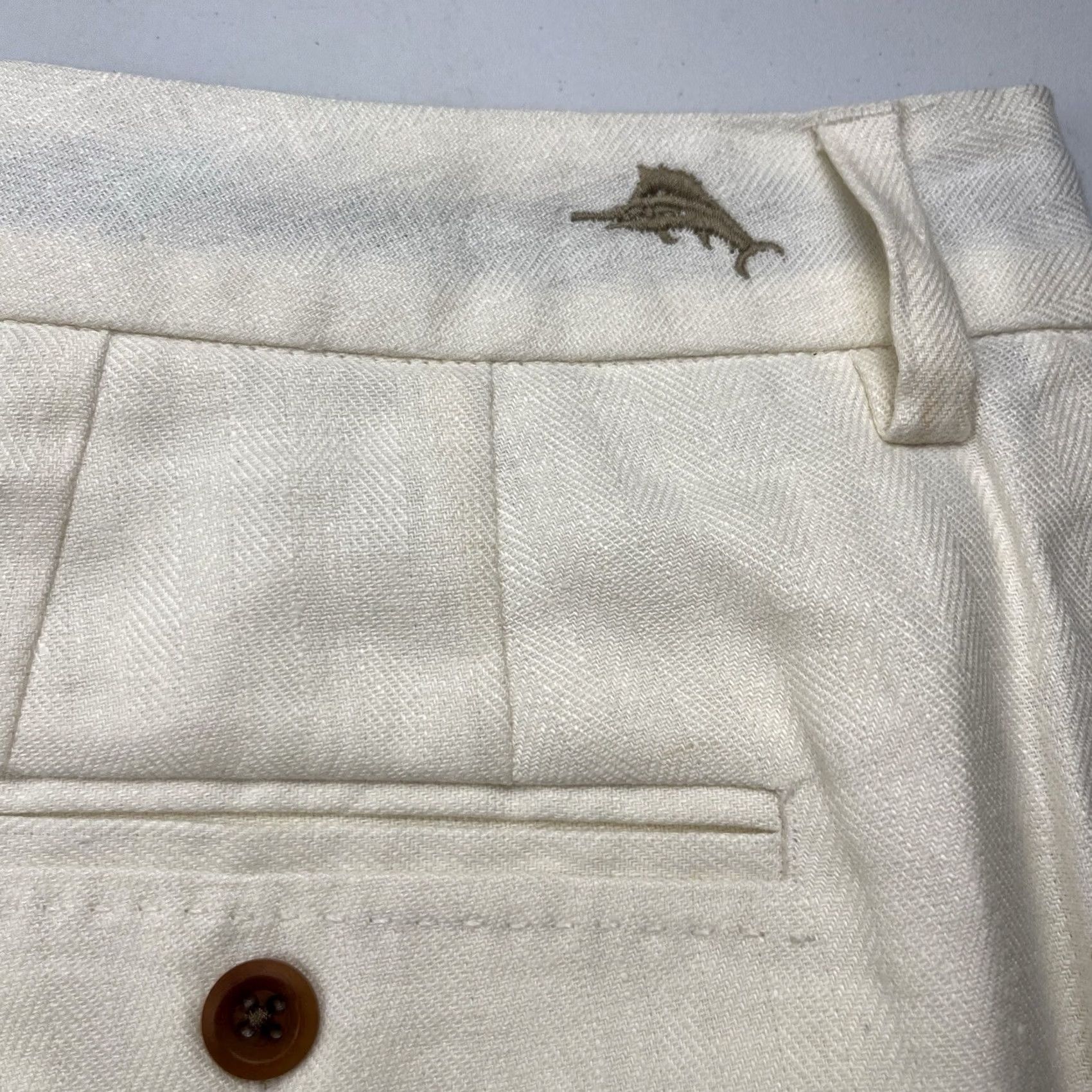 Tommy Bahama Tommy Bahama Pants Flat Front Linen Beige Lightweight Breathable Sample Dress Men Size US 32 / EU 48 - 6 Thumbnail