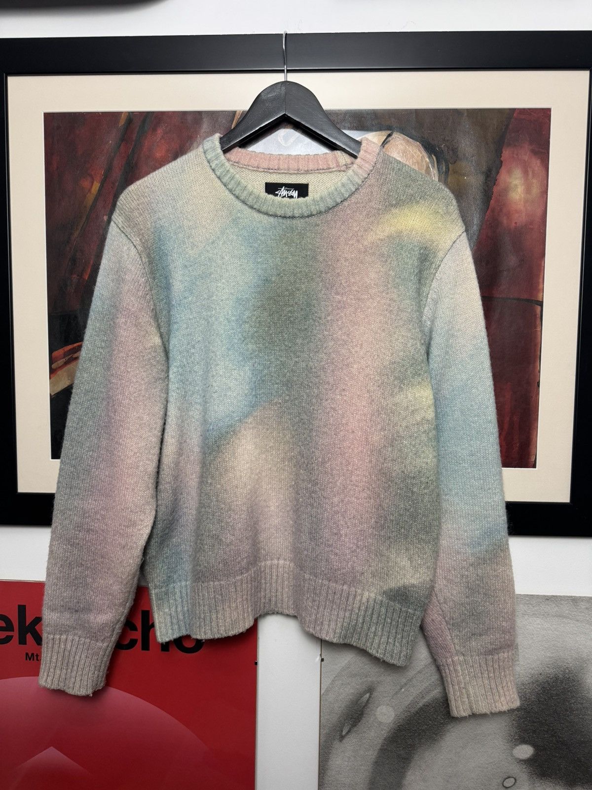 AW21 Stussy Motion Sweater Multicolor Mohair Streetwear Rare