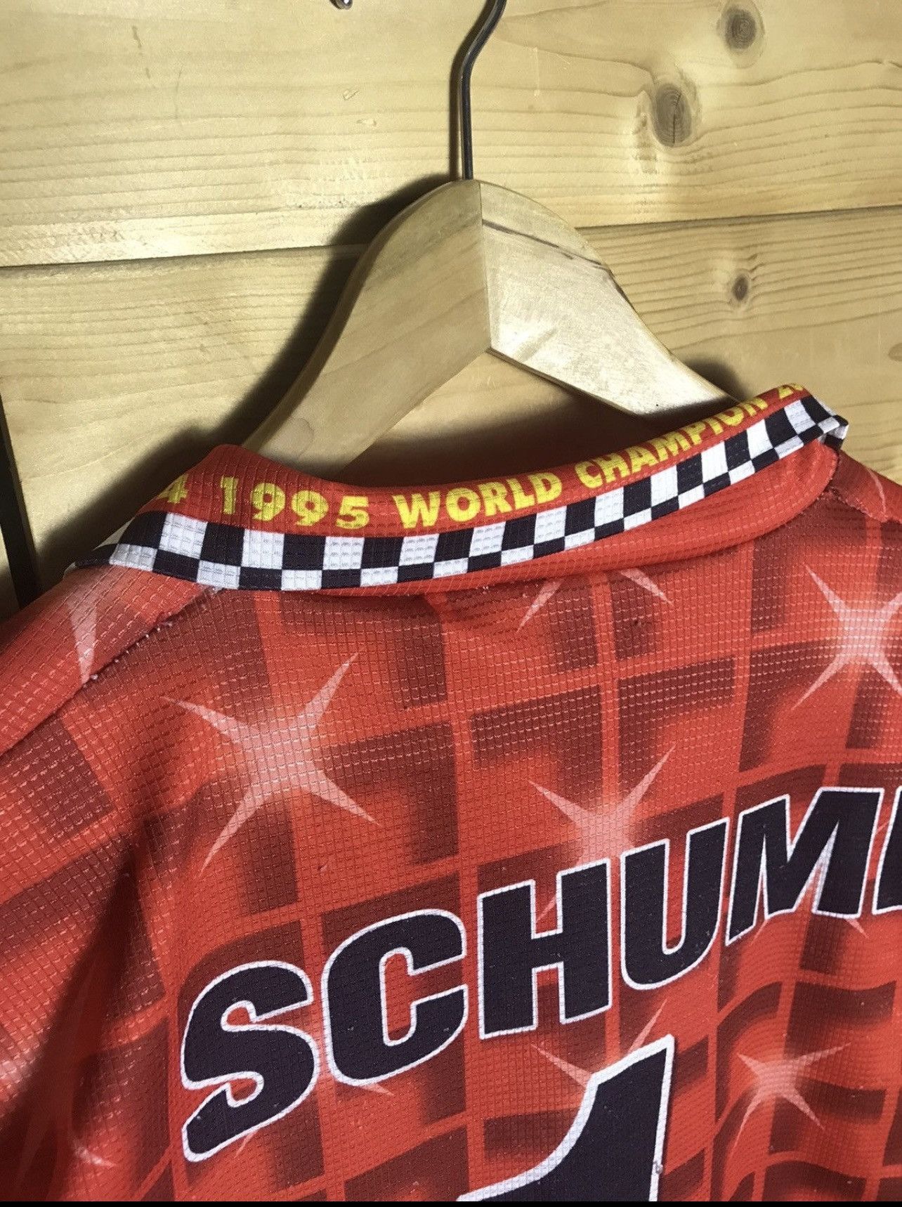 Formula 1 Rare Vintage Ferrari Schumacher Schumi over print t shirt Size US L / EU 52-54 / 3 - 17 Thumbnail