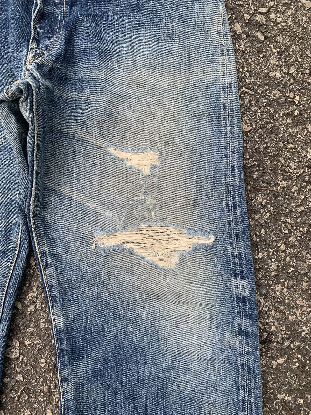 Jean × Kamakura Kamakura Red Button Fly Japanese Selvedge Distressed Denim🎌 Size US 33 - 11 Thumbnail