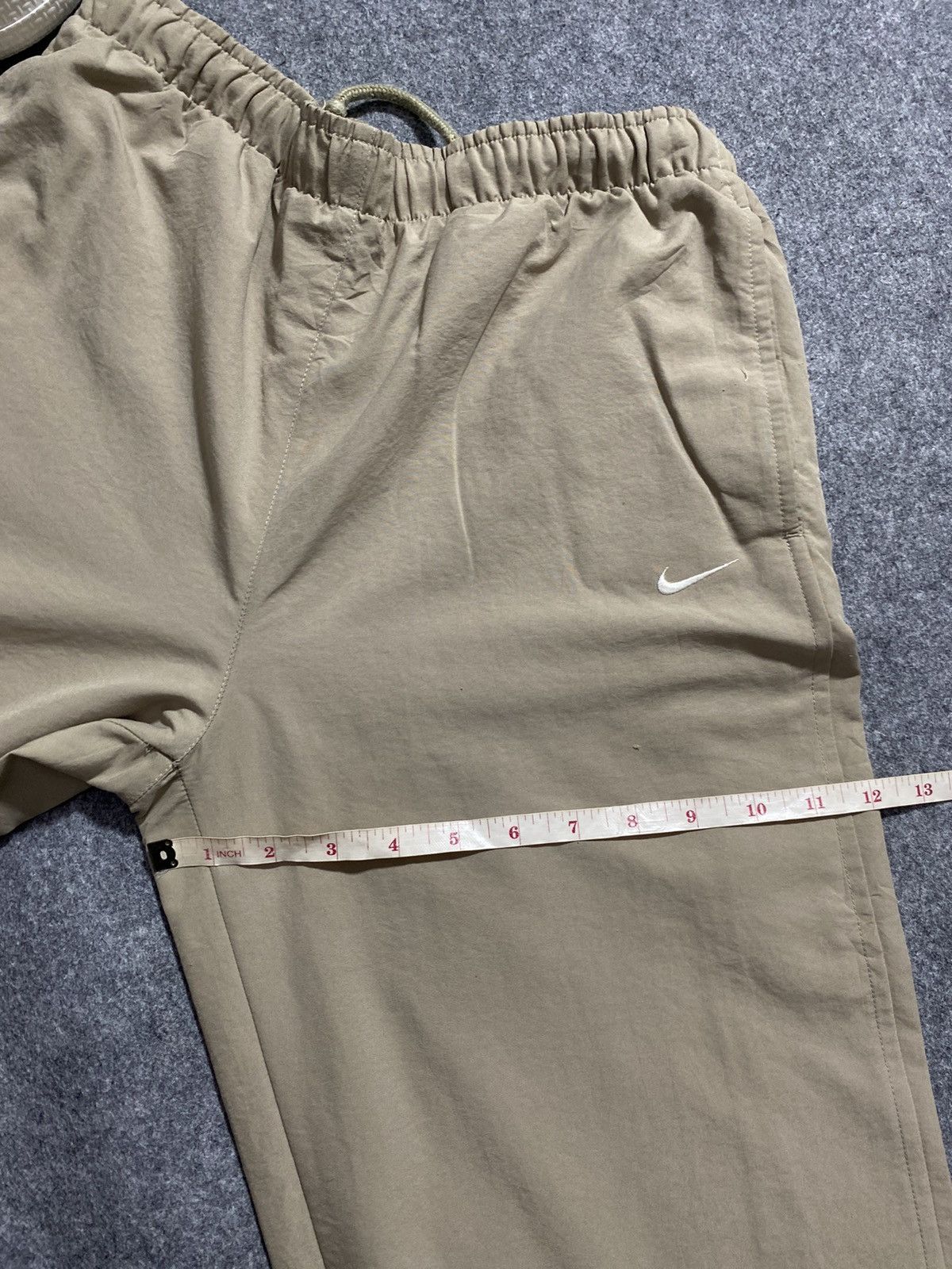 Nike × Vintage Y2K Nike Nylon Pants Track Drill Cream Swoosh Size US 30 / EU 46 - 14 Thumbnail