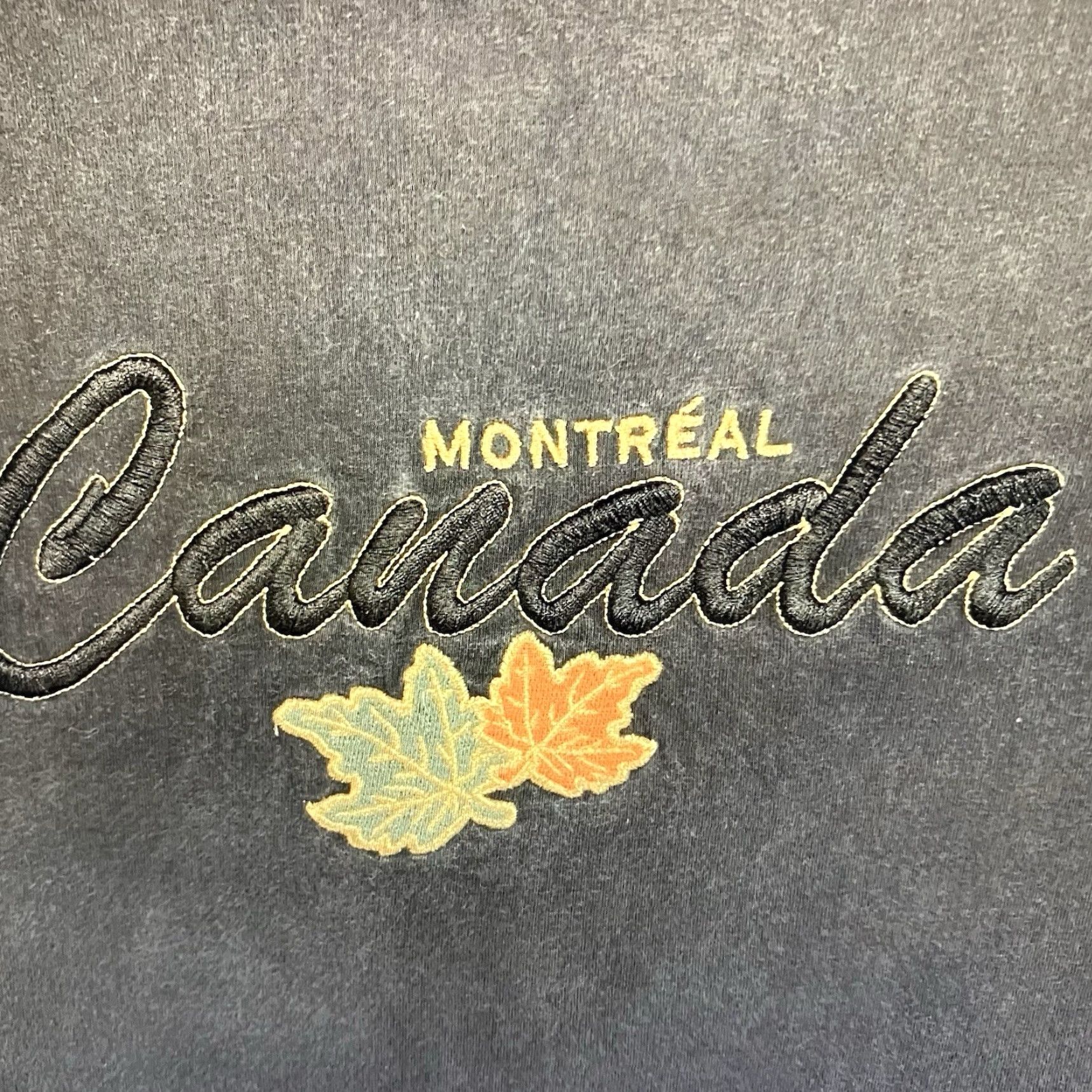 Spell VINTAGE Montreal Canada T-Shirt Adult Large Mens Cotton 90s Nature Embroidered Leaves Size US L / EU 52-54 / 3 - 3 Thumbnail