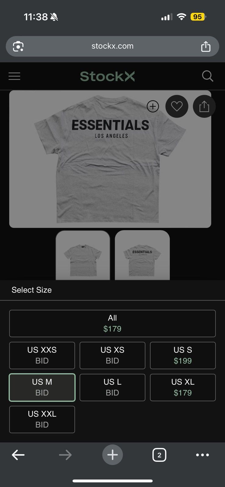 Fear of God 💥Fear of God Essentials 3M Los Angeles Logo Tee Grey SZ S Size US S / EU 44-46 / 1 - 9 Thumbnail