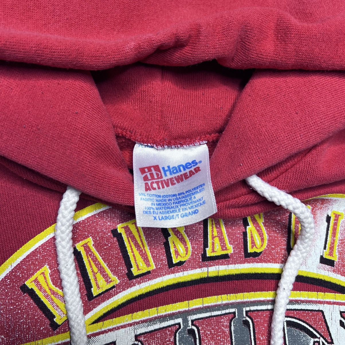 NFL Vtg 1995 NFL Kansas City Chiefs Spell Out 3D Print Hoodie Size US XL / EU 56 / 4 - 3 Thumbnail