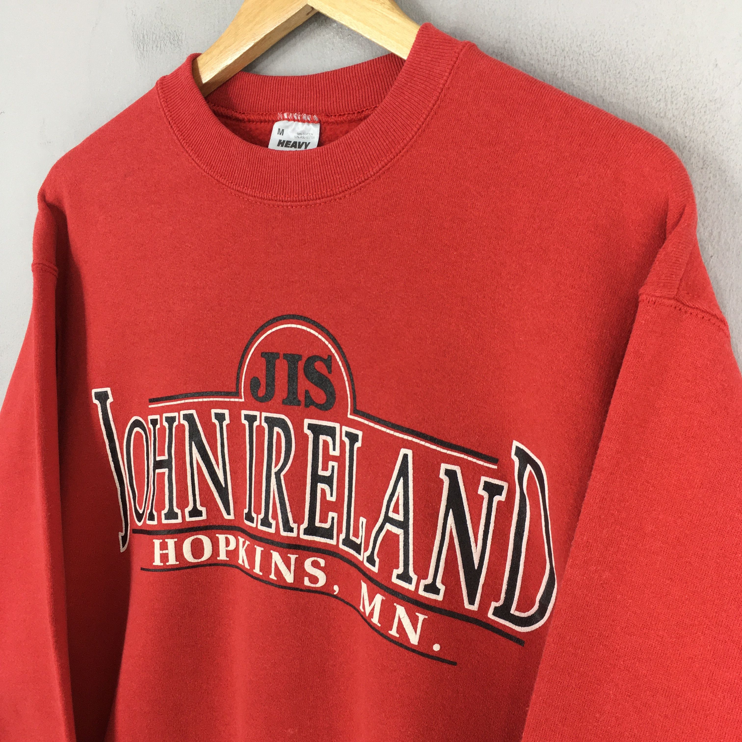 Fruit Of The Loom × NCAA Vintage John Ireland Hopkins School Red Sweatshirt Medium Size US M / EU 48-50 / 2 - 3 Thumbnail