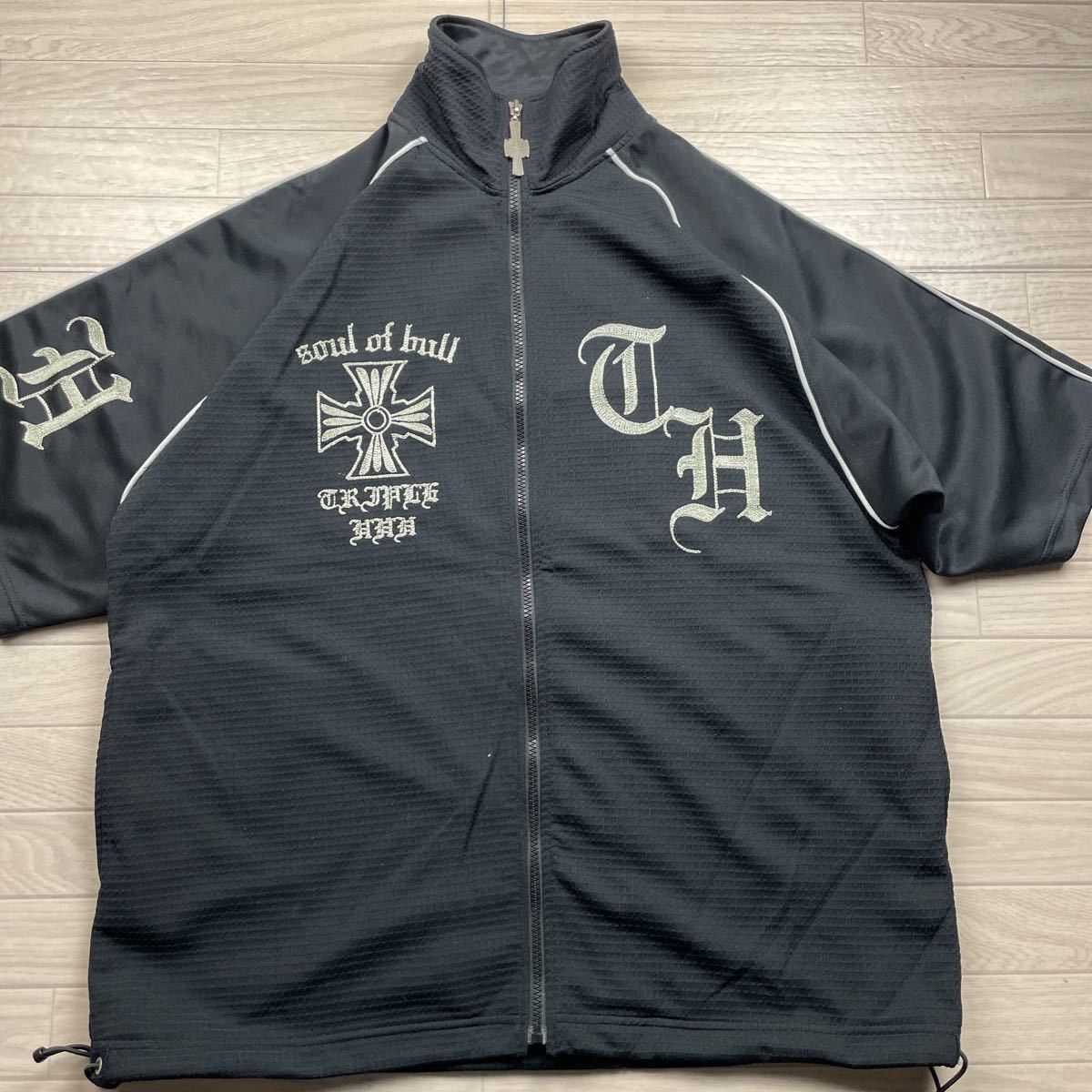 Other Black Short Sleeve Track Jacket Size US L / EU 52-54 / 3 - 3 Thumbnail