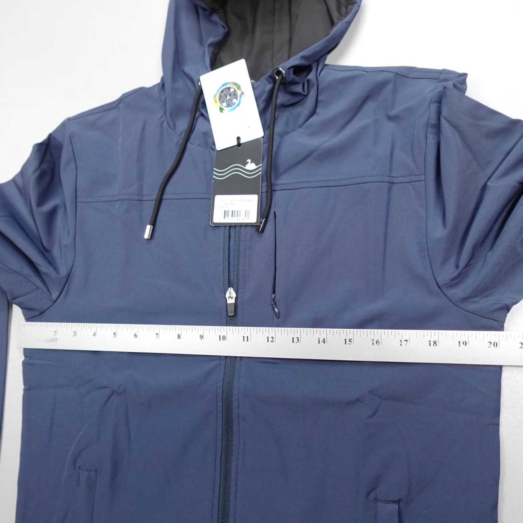 Vintage Swannies Weiss Water Resistant Windbreaker Hooded Jacket Navy Men's Size S Size US S / EU 44-46 / 1 - 7 Thumbnail