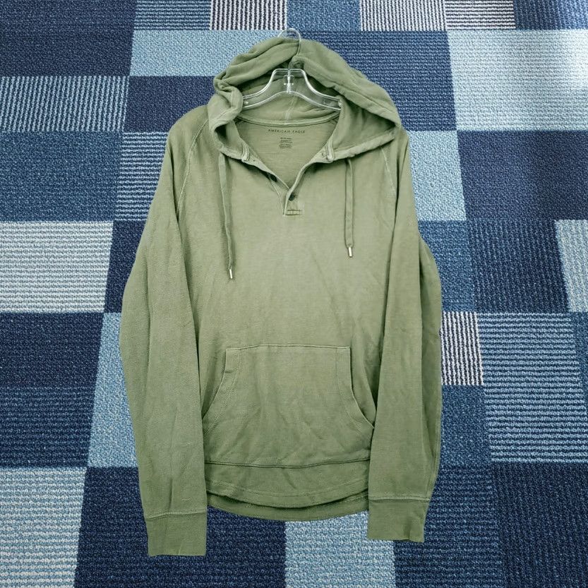 American Eagle Outfitters American Eagle Hoodie Mens XS Green Pullover Hooded Pocket Long Sleeves Standard Fit Size US XS / EU 42 / 0 - 1 Thumbnail