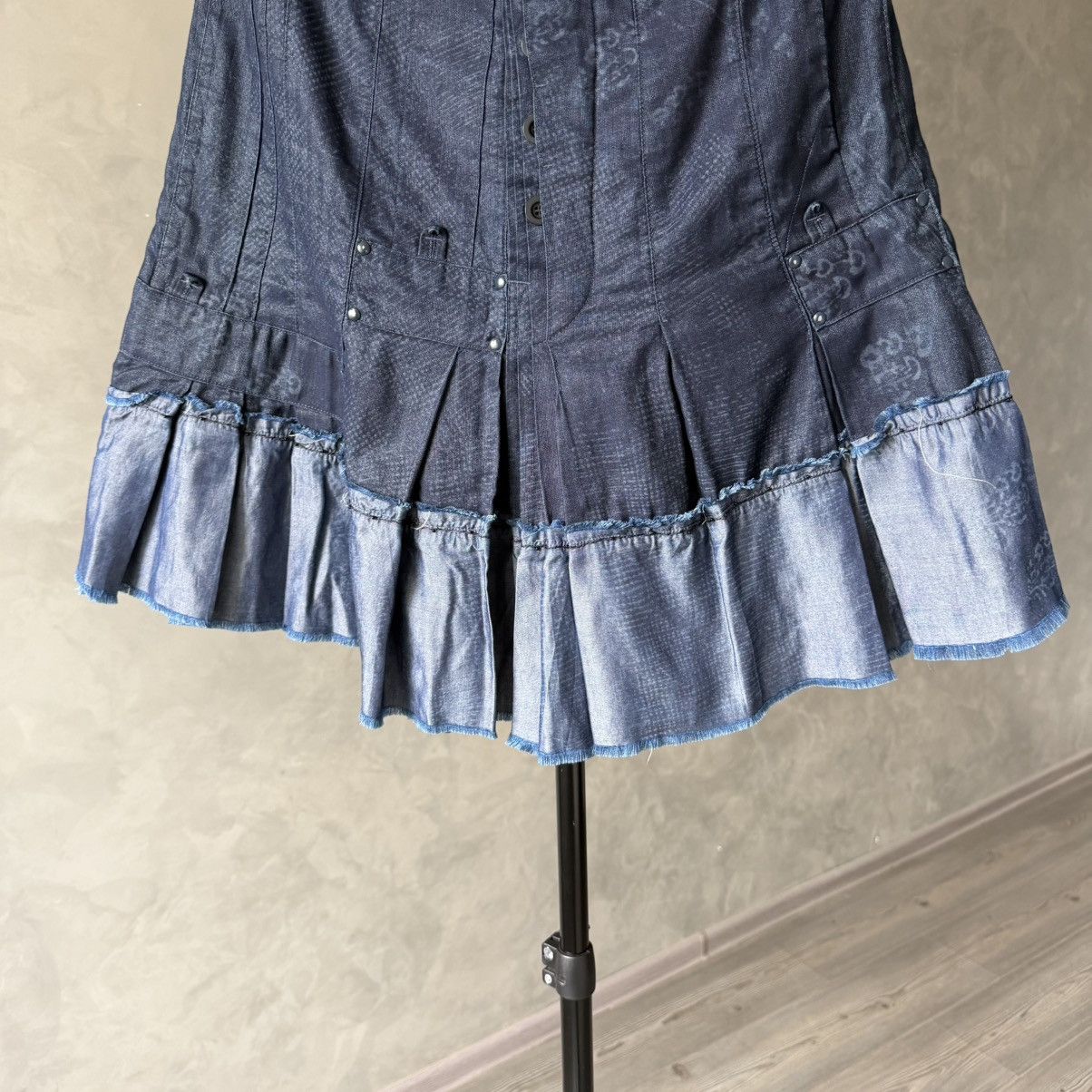 Marithe + Francois Girbaud Y2K Marithe Francois Girbaud Pleated Denim Skirt Size 25" / US 0 / IT 36 - 3 Thumbnail