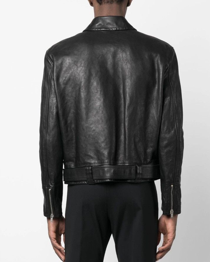 Anthony Vaccarello × Saint Laurent Paris Men’s Cropped Leather Jacket (2022) Size US M / EU 48-50 / 2 - 11 Thumbnail