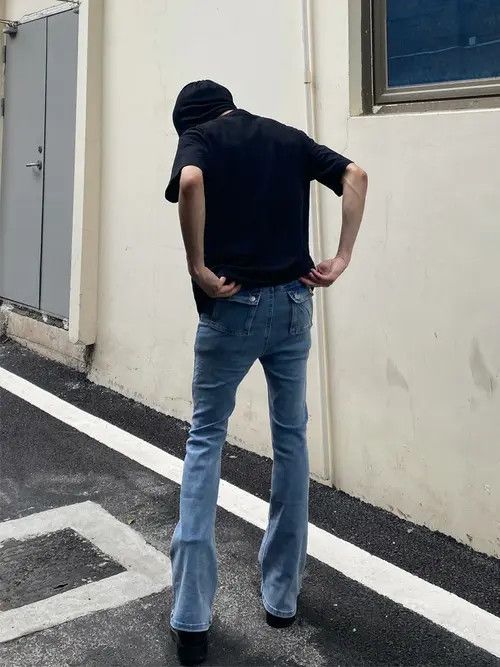 Jean faded washed yuppie flared jeans Size US 30 / EU 46 - 2 Thumbnail