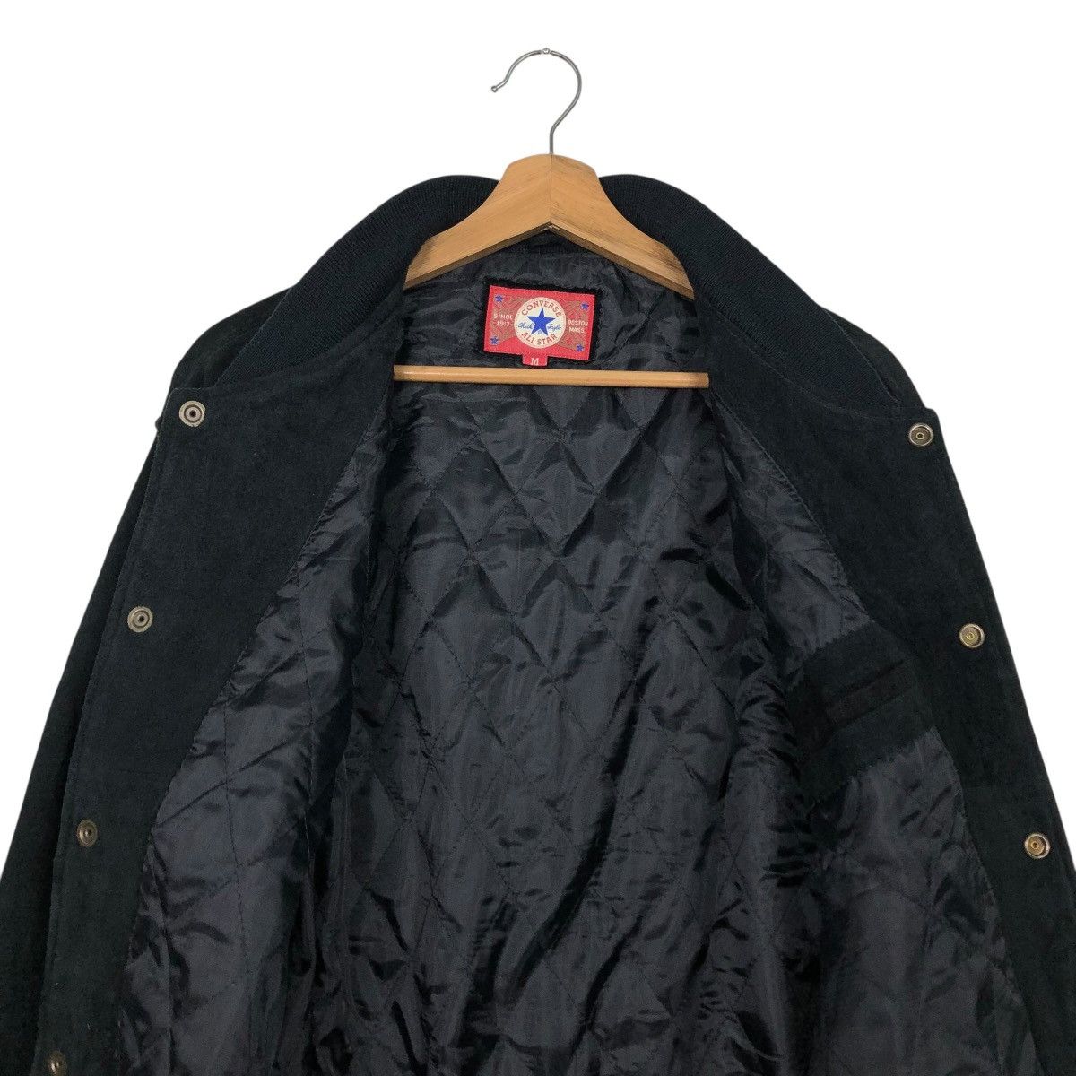 Japanese Brand 🔥VINTAGE BOMBER LEATHER JACKET CONVERSE ALL STAR BOSTON MASS Size US M / EU 48-50 / 2 - 16 Thumbnail
