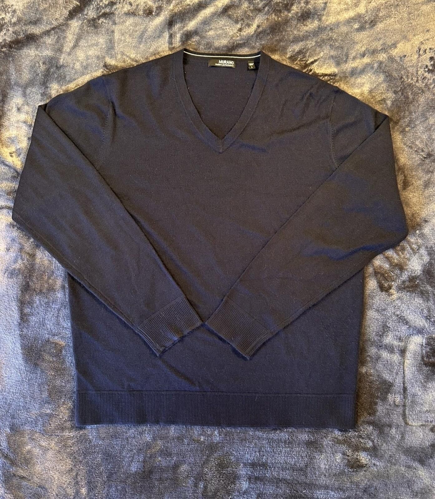 Murano Men's Murano Performance Navy Blue V-Neck Sweater Sz Large Size US L / EU 52-54 / 3 - 1 Thumbnail