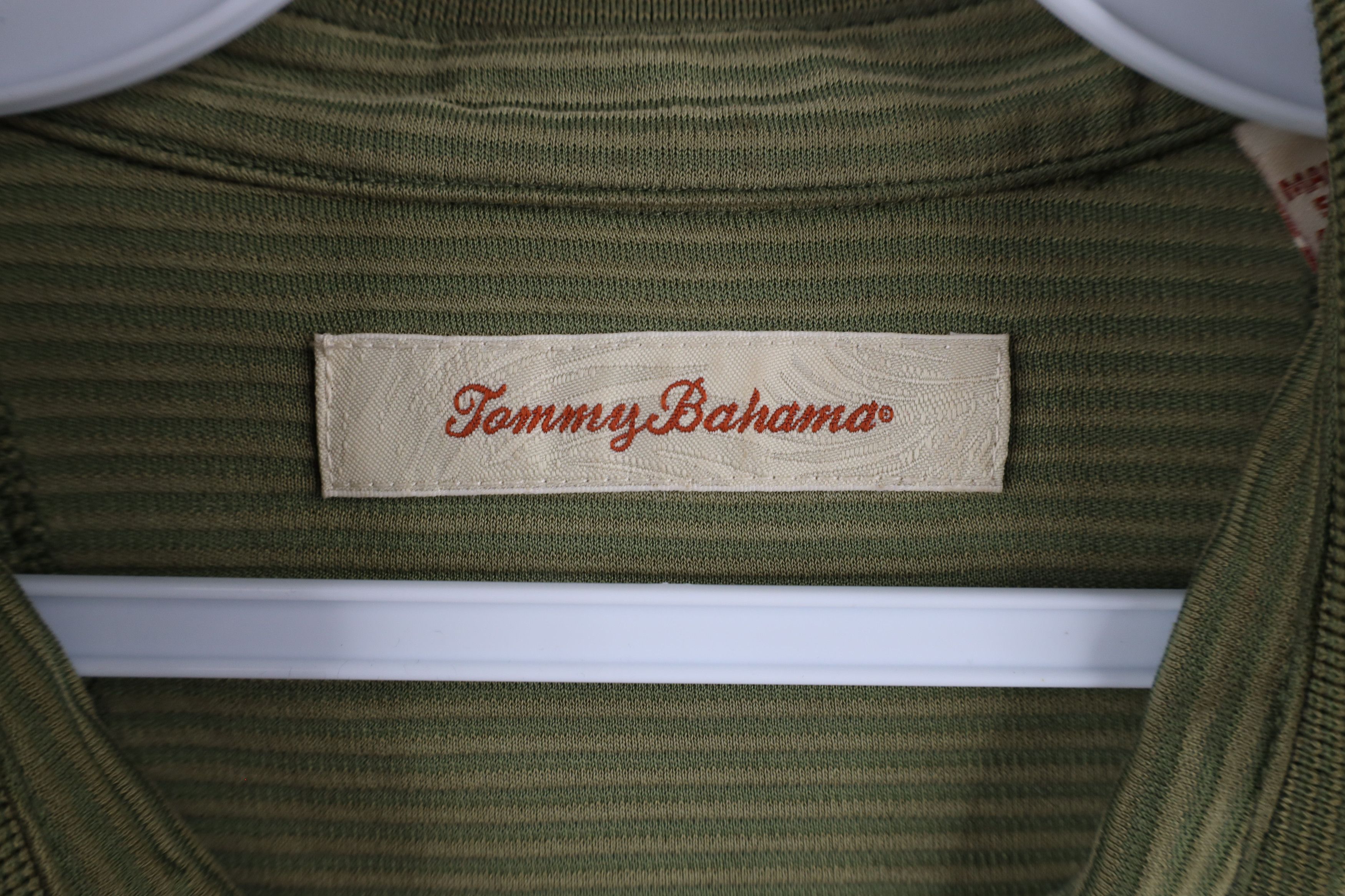Tommy Bahama × Vintage Vintage Tommy Bahama Ribbed Long Sleeve Polo Shirt Green Size US L / EU 52-54 / 3 - 6 Thumbnail