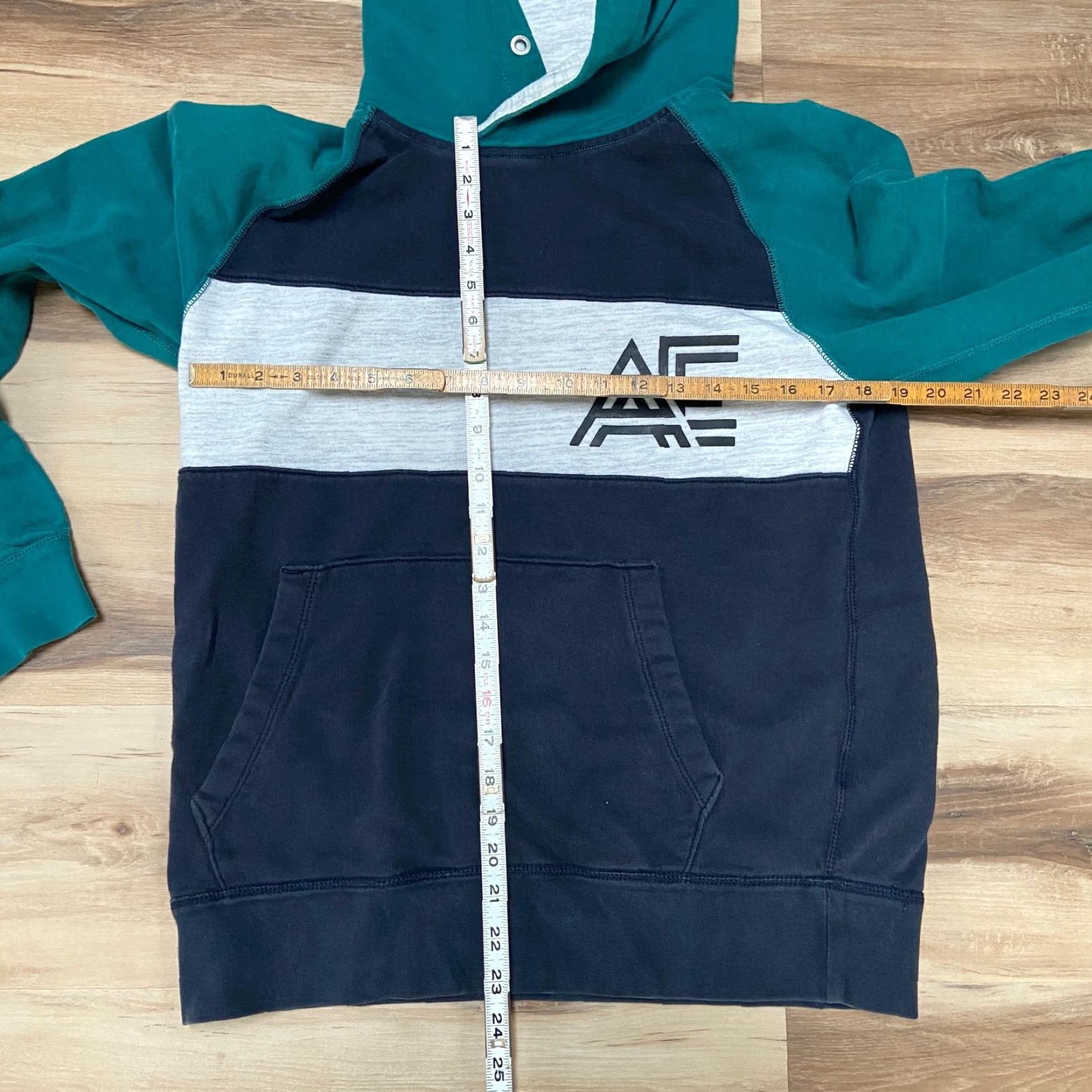 American Eagle Outfitters American Eagle Outfitters Hoodie Mens M Black Green Cotton Pouch Pocket Pullover Sweatshirt Size US M / EU 48-50 / 2 - 6 Thumbnail