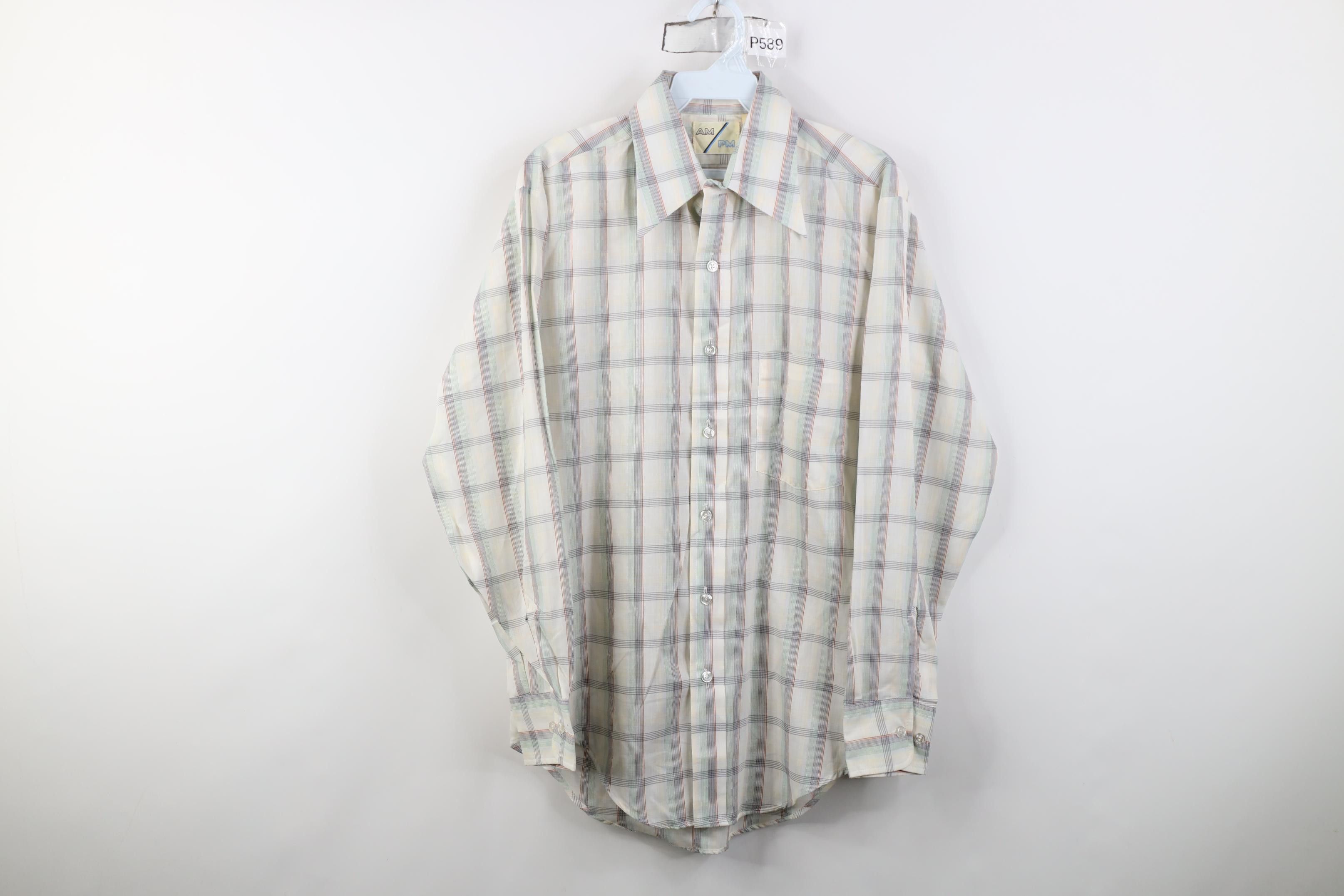Vintage Vintage 70s Streetwear Rainbow Dagger Collar Button Shirt Size US M / EU 48-50 / 2 - 1 Thumbnail