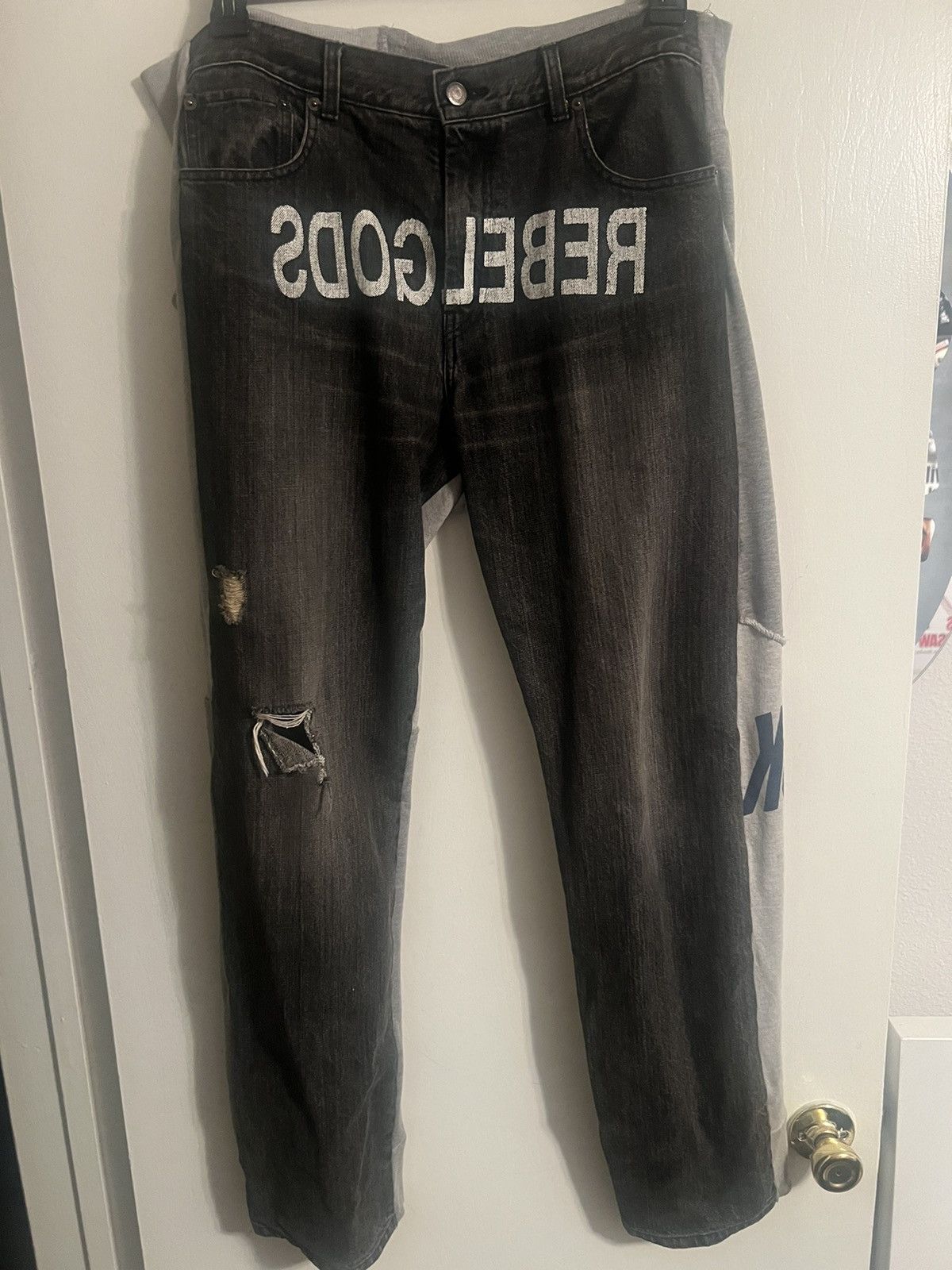 image of Undercover Rebelgods Hybrid Denim in Black, Men's (Size 36)