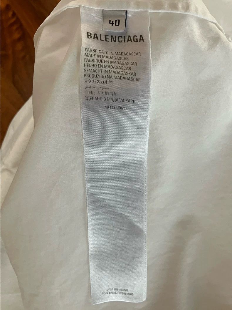 Balenciaga Balenciaga White Long Sleeve Shirt Chest Pocket Logo Embro Size US XXS / EU 40 - 7 Thumbnail