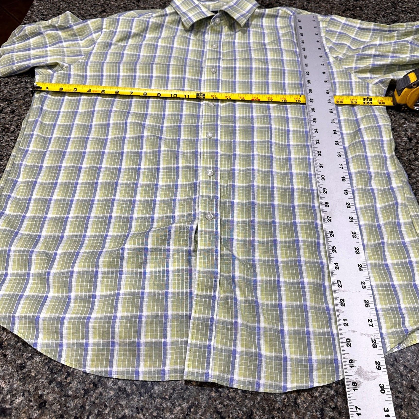 Sean John VINTAGE Sean John Shirt 2XL Plaid Button-Up Long Sleeve Men Regular Chest 50 Green White Blue Fall Spring Summer Winter Size US XXL / EU 58 / 5 - 6 Thumbnail