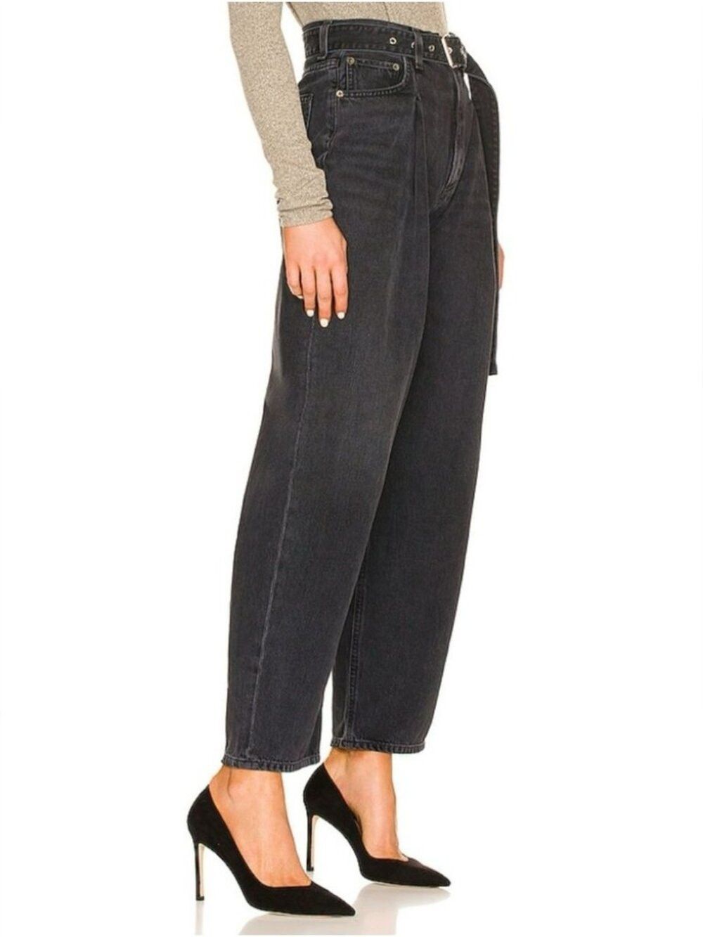 Agolde AGOLDE Belted Baggy Jeans in Conduct - 27" Size 27" / US 4 / IT 40 - 4 Thumbnail