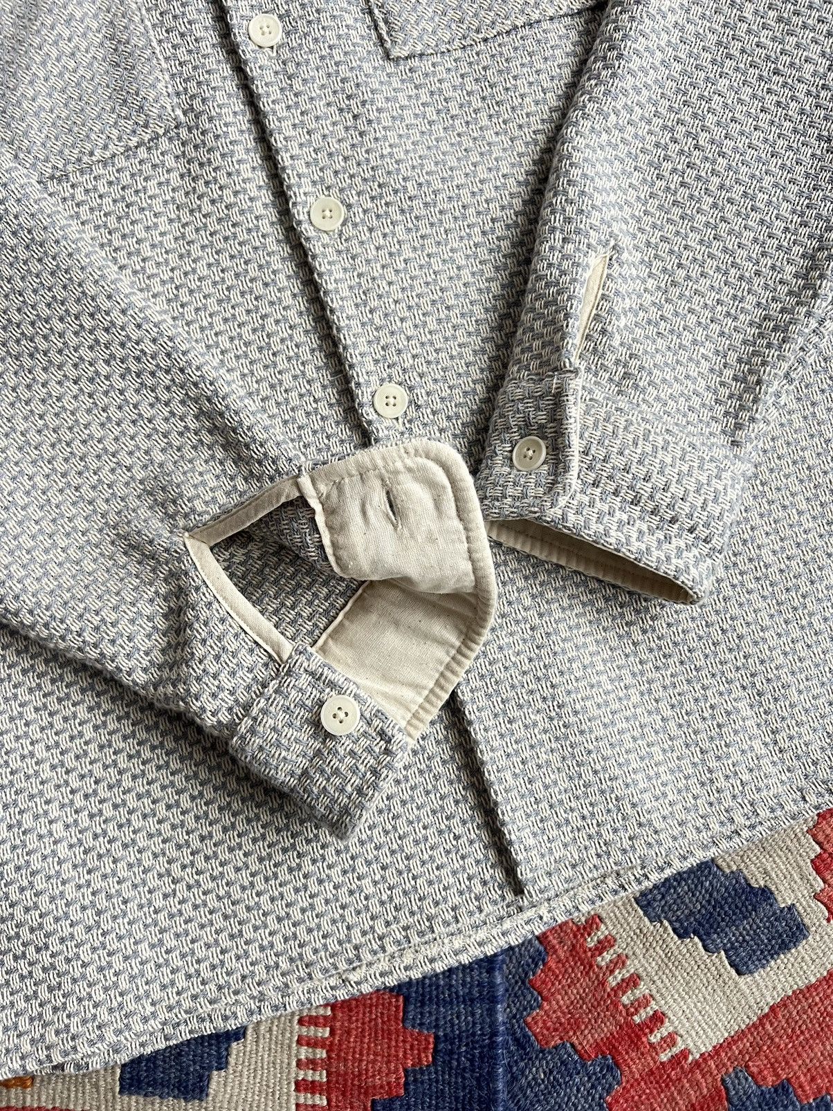 Universal Works Wax London SS24 Stephney Whiting Overshirt Blue Size US L / EU 52-54 / 3 - 15 Thumbnail