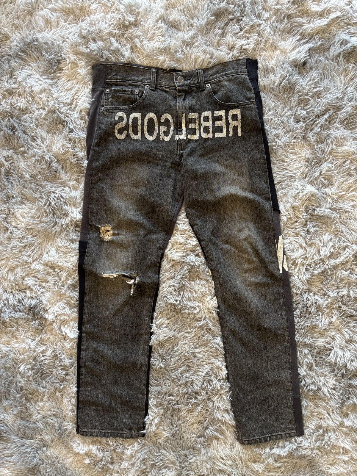 Undercover undercover hybrid denim sweatpants | Grailed