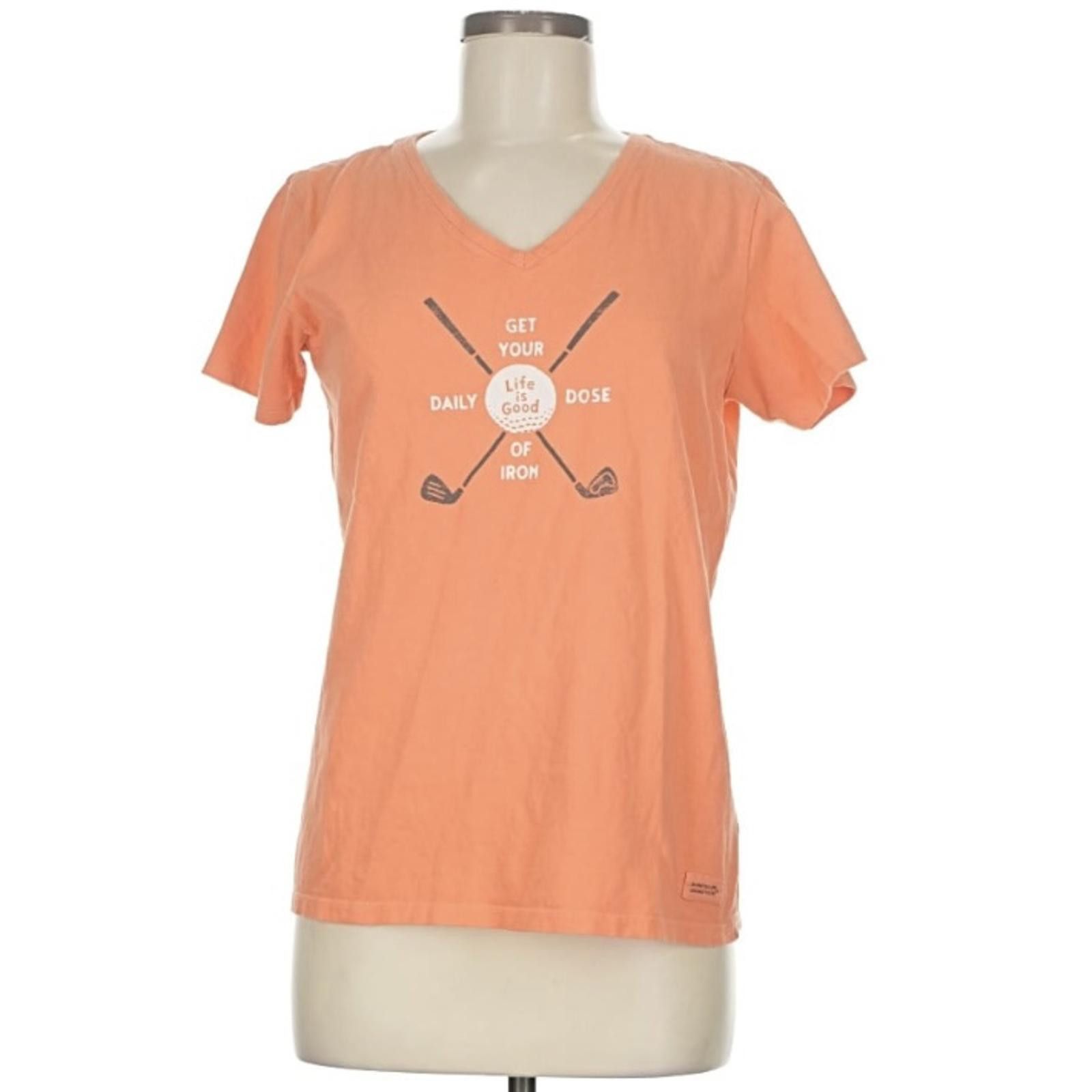 Life is Good Life Is Good Orange Golf Short Sleeve T-Shirt Size M Size M / US 6-8 / IT 42-44 - 1 Thumbnail