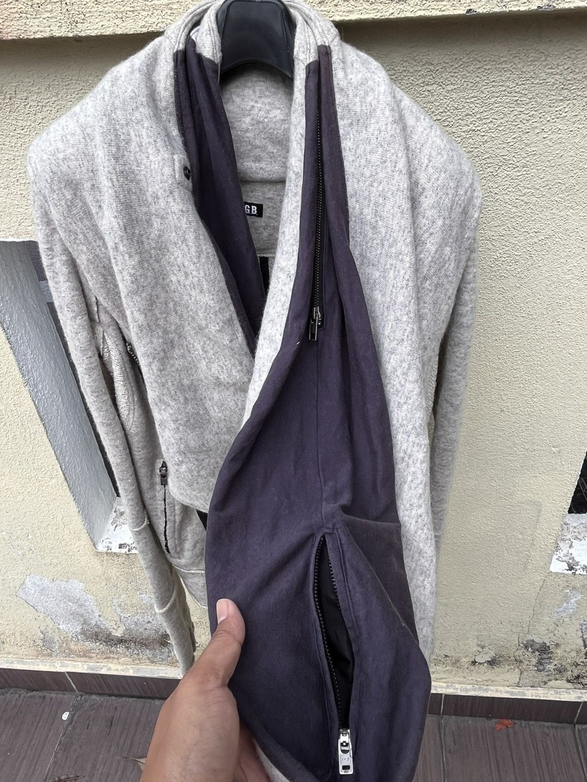 Le Grande Bleu (L.G.B.) Vintage bono-16 light jacket grey cotton blend asymmetrical Size US S / EU 44-46 / 1 - 22 Thumbnail