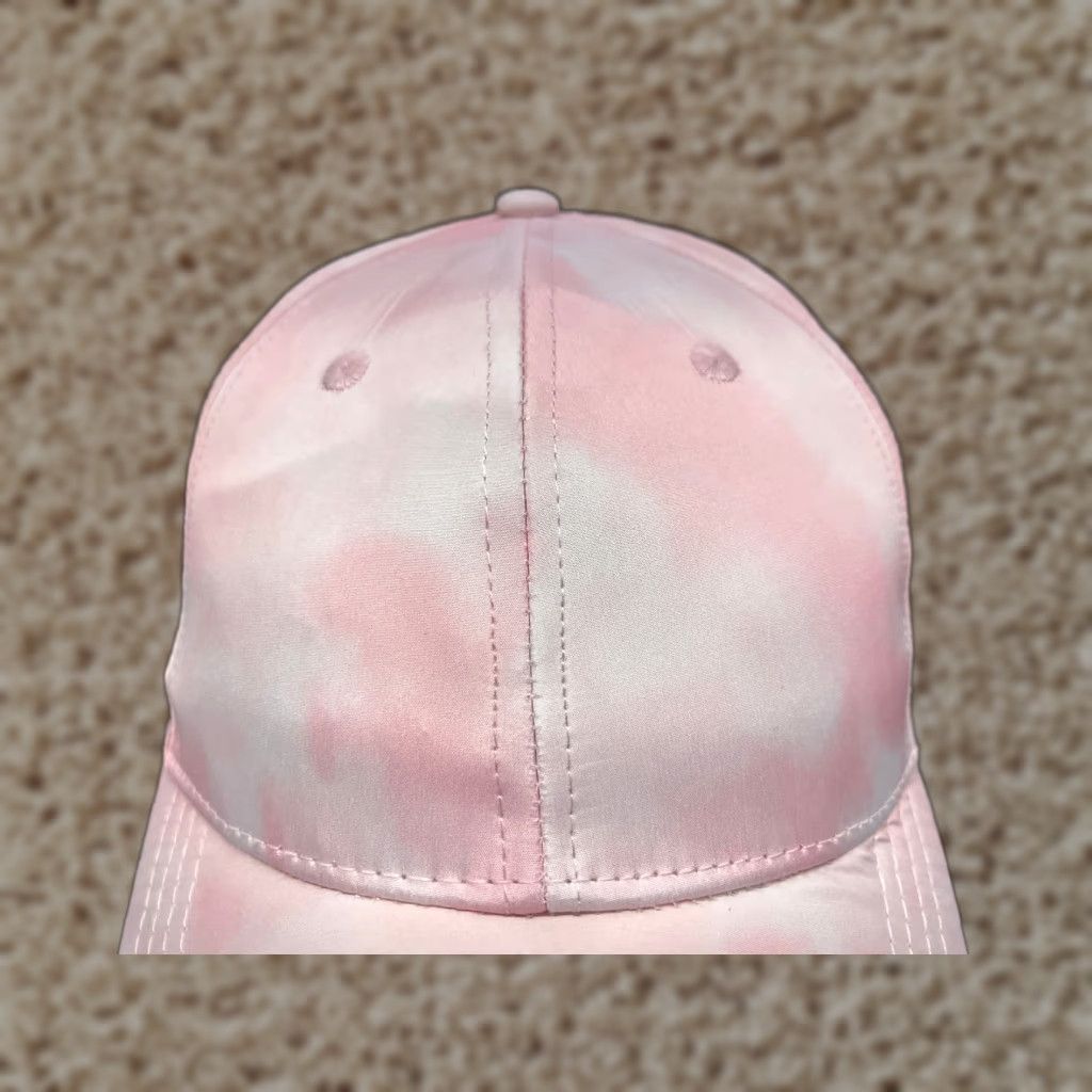 Pinko Strap Back Hat Womens Medium Pink Tie Dye 100% Polyester Ponytail Hole Cap Size ONE SIZE - 1 Thumbnail