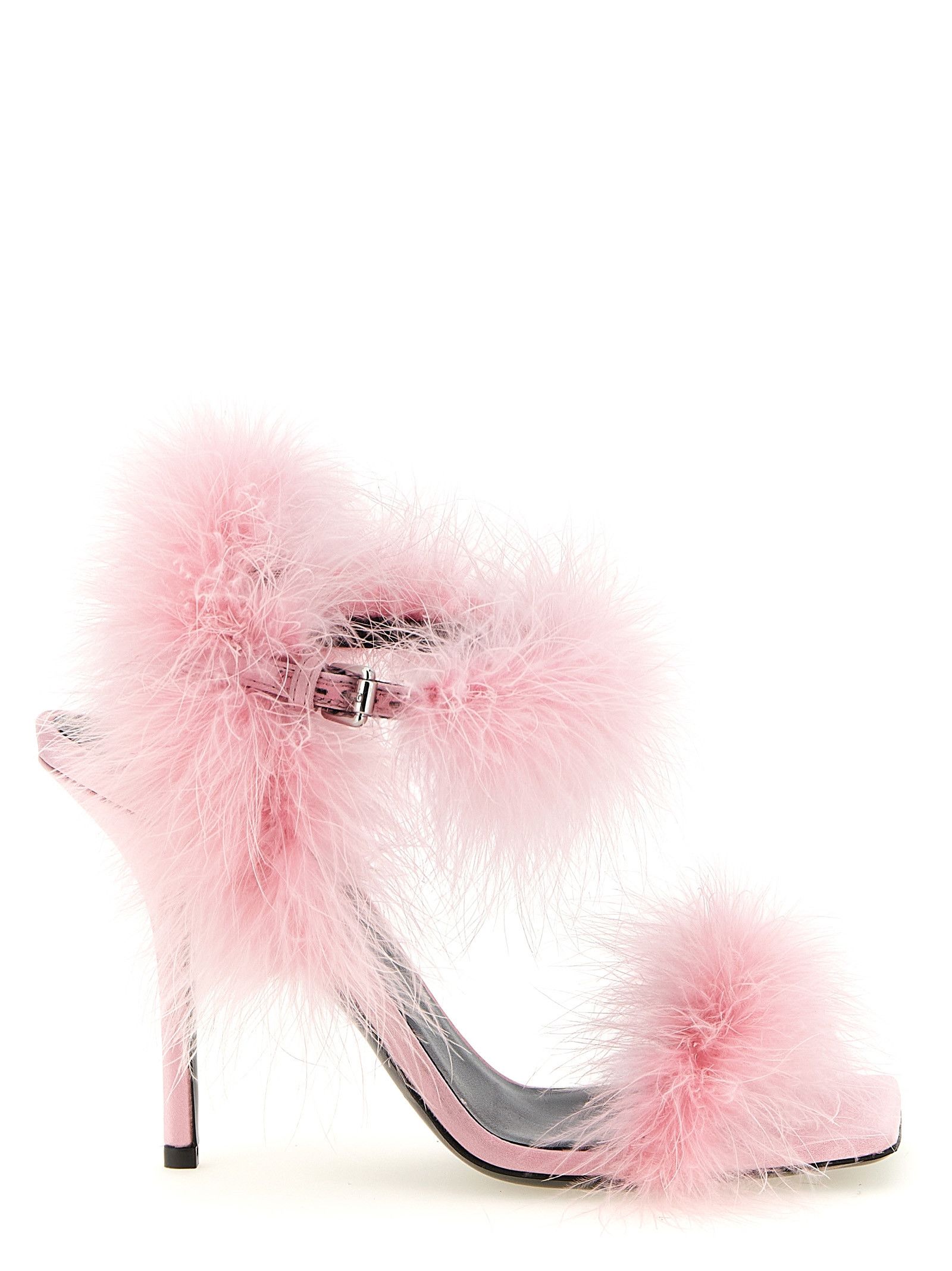 Moschino Satin Sandals And Feathers Size US 10 / IT 40 - 1 Thumbnail