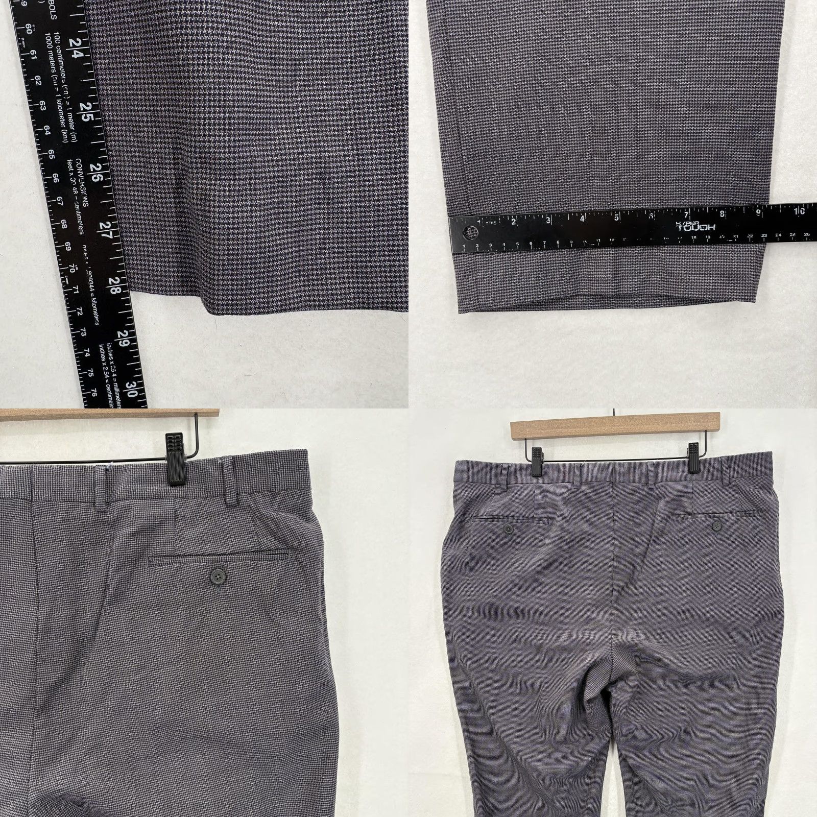 Vintage Santorelli Roma Dress Pants Mens 42 Blue Wool Check Flat Front Business Italy Size US 42 / EU 58 - 8 Thumbnail