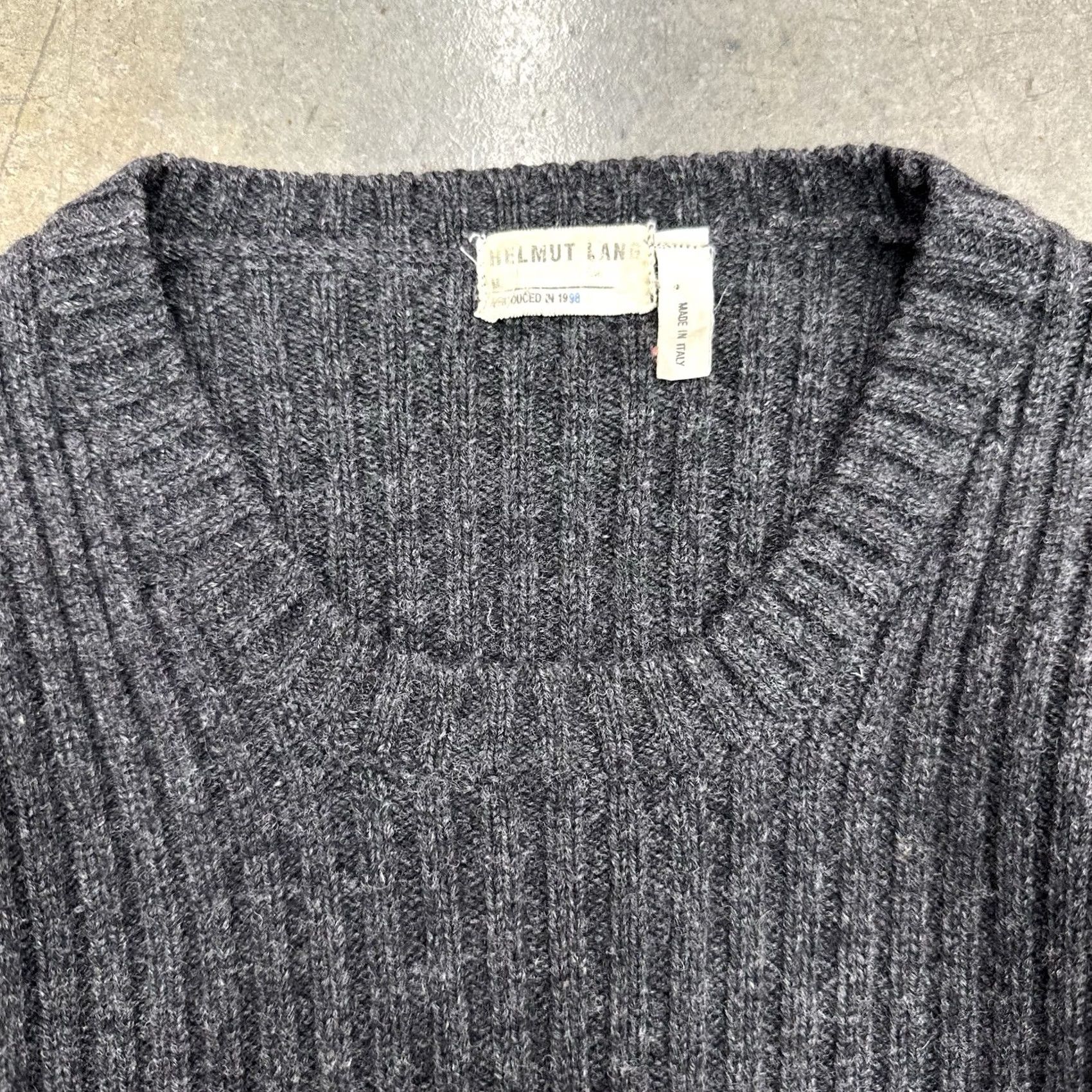 Helmut Lang VINTAGE Helmut Lang Ribbed Wool Long Sleeve Sweater Women's M Black 90s Designer Pullover Ballpark 1998 Size M / US 6-8 / IT 42-44 - 3 Thumbnail