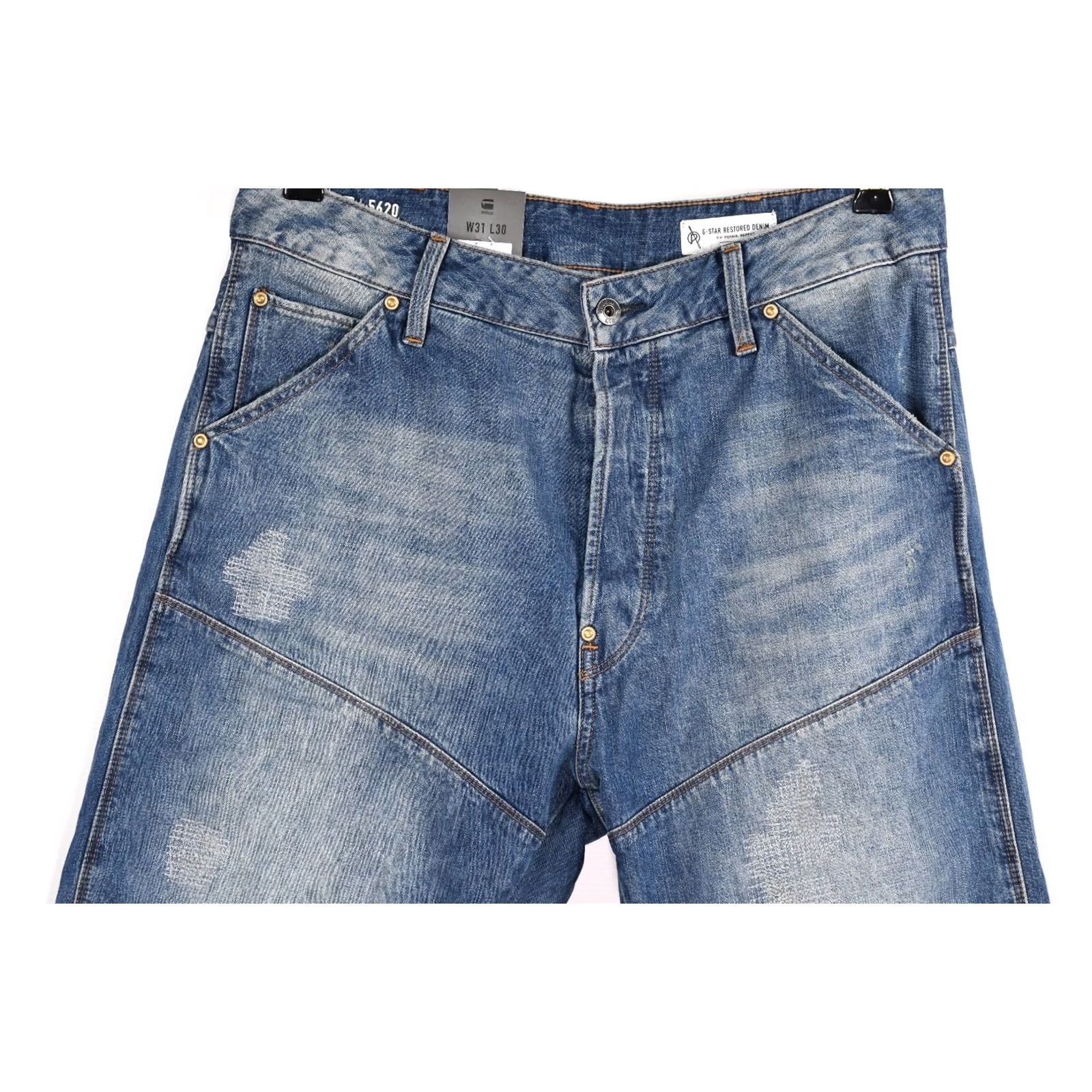 G-Star G-Star Raw Jeans 5620 3D Loose Tu Kara Denim DK Aged Restored Blue Mens W31/L30 Cotton Button Straight Size US 31 - 3 Thumbnail