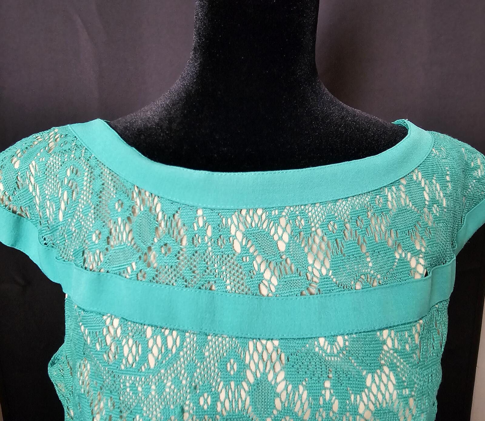 Other Adrianna Papell Dress Turquoise Womens Size 14 Cap Sleeves Size XL / US 12-14 / IT 48-50 - 3 Thumbnail