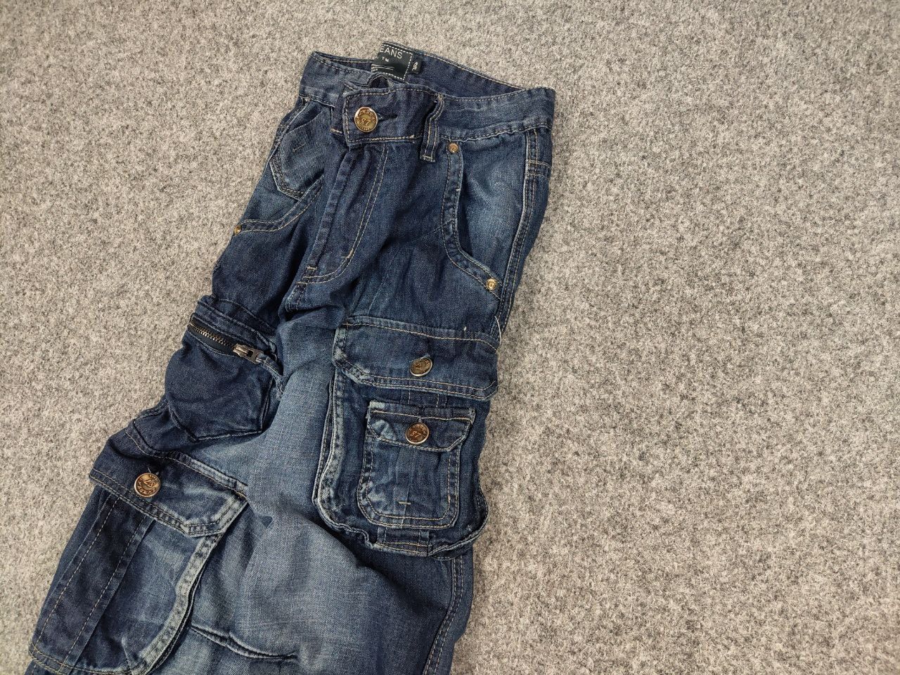 Japanese Brand Vintage if six was nine Style Y2K Faded Denim Cargo Jeans Size US 31 - 4 Thumbnail