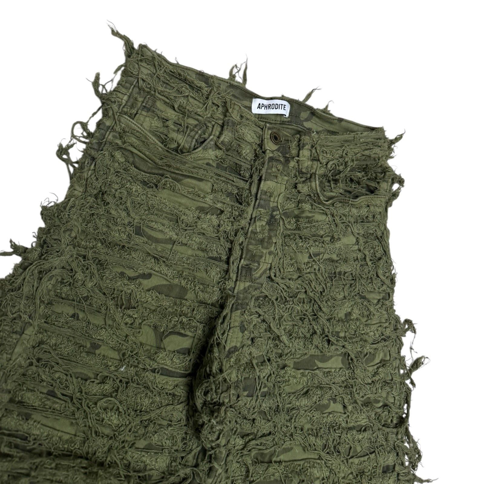 Other APHRODITE Camo Shredded Army Denim Jeans Pants Womens 28x30 Size 28" / US 6 / IT 42 - 3 Thumbnail