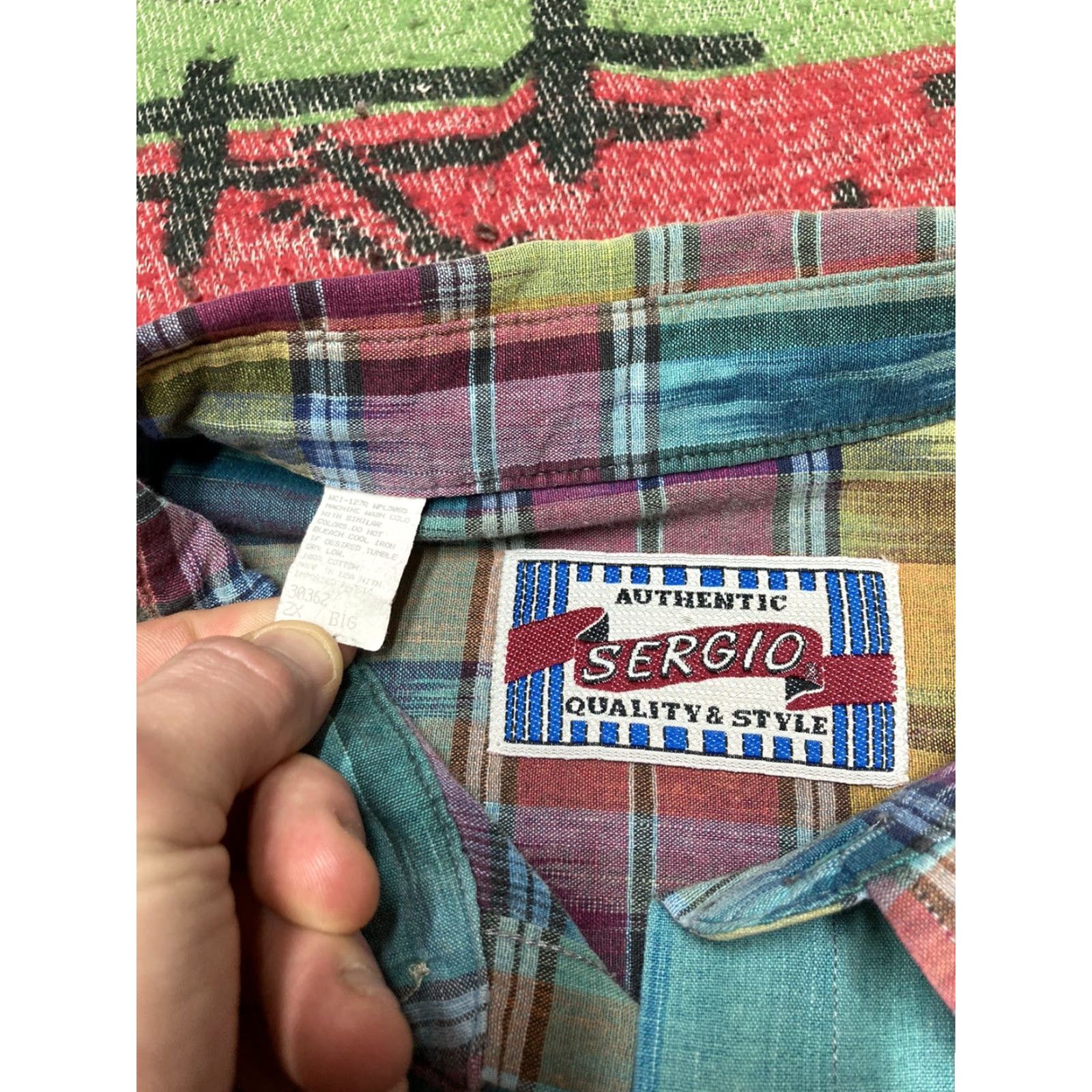Vintage VINTAGE 80s shadow plaid button shirt 100% cotton Sergio quality style XXL Tall Blue Plaid Men Size 2XL Tall Short Sleeve 80s Shirt Mens Size US XXL / EU 58 / 5 - 5 Thumbnail