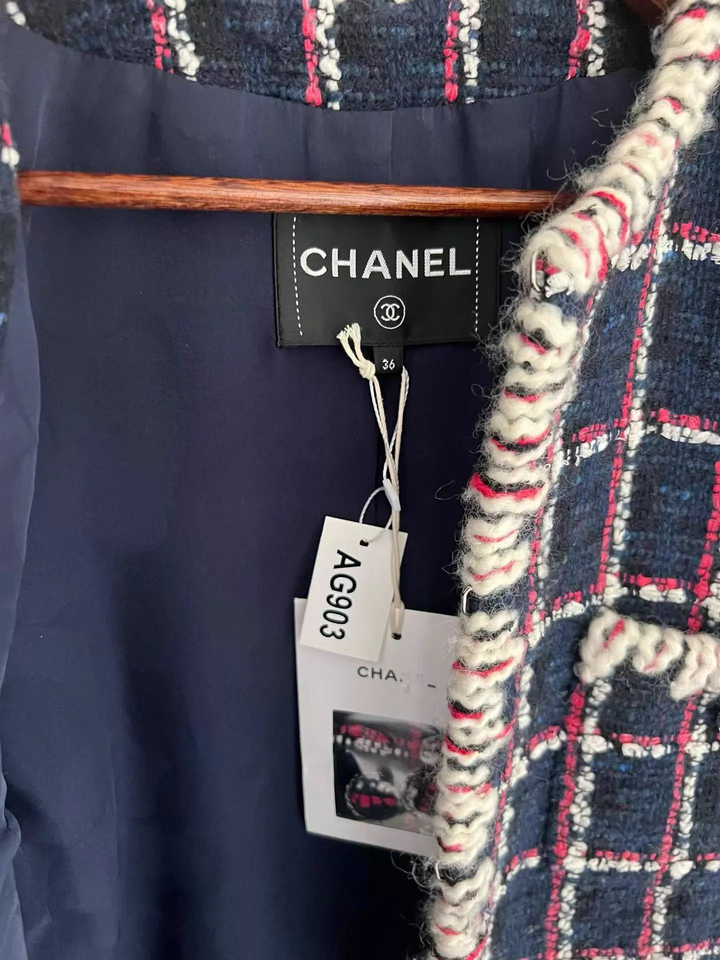 Chanel Chanel Snow Unisex Red Blue White Check Preppy Jacket 36 Size XS / US 0-2 / IT 36-38 - 2 Thumbnail