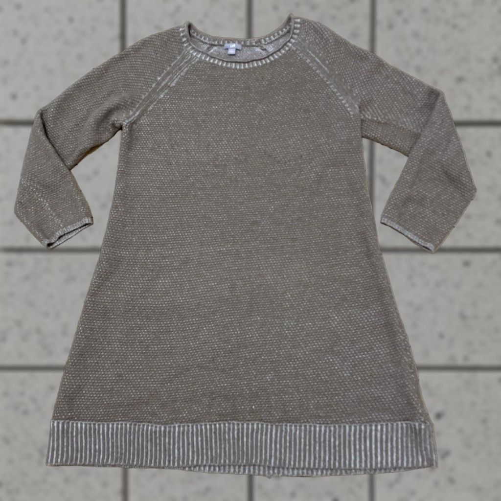 J. Jill J. Jill Womens Sweater Dress Wool Blend Brown Knit Boat Neck Raglan Sleeve L Size L / US 10 / IT 46 - 1 Thumbnail