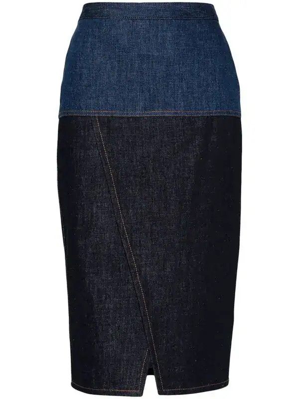 Fendi o1loc1c0426 Jeans Skirt in Black/Blue Size 30" / US 8 / IT 44 - 1 Thumbnail